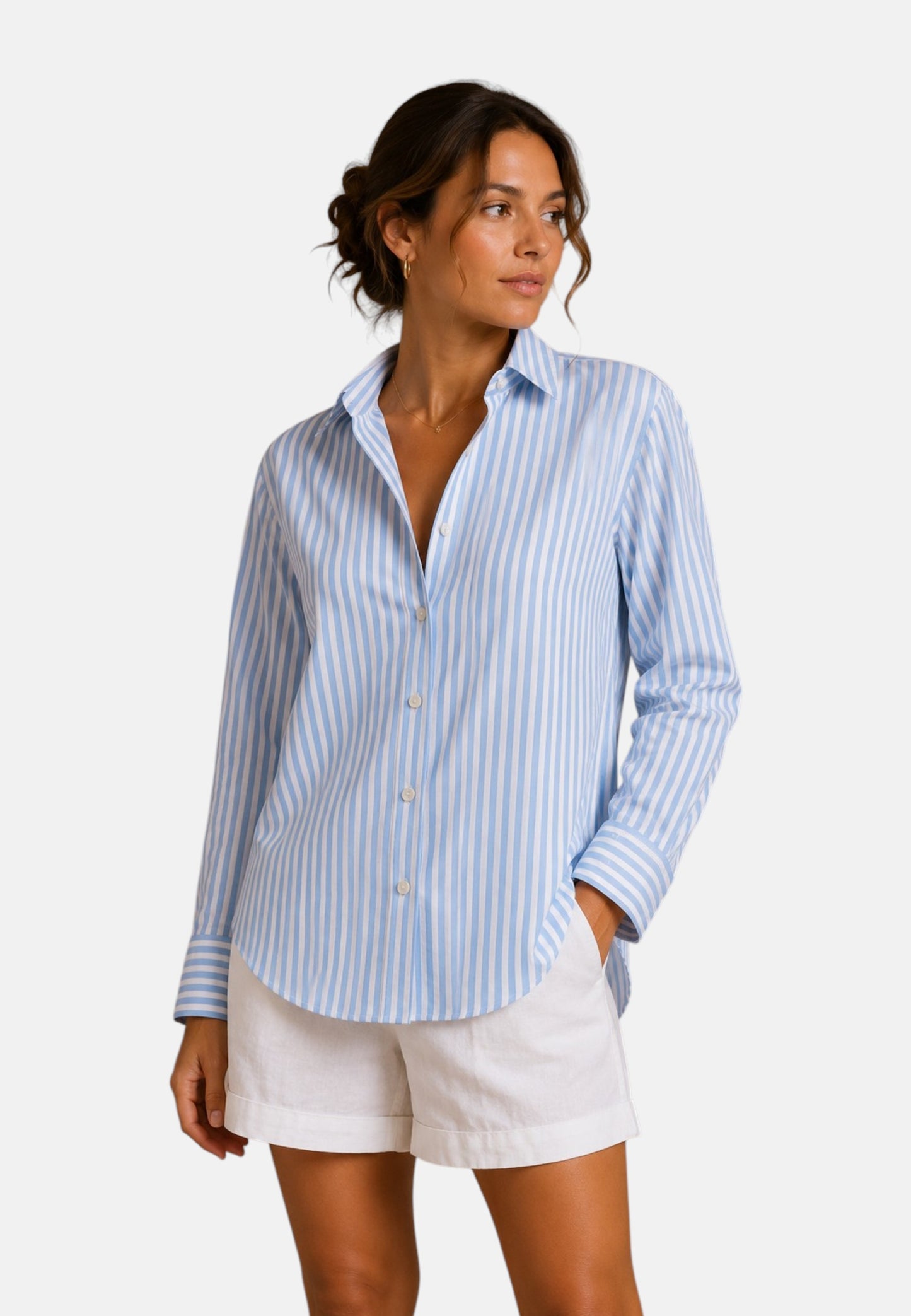 Camicia Manica lunga Donna Mc2 Saint Barth Stripes V Vabbe Meredith MDH001