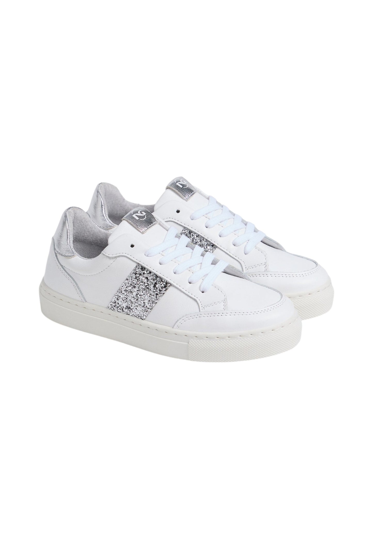 Sneakers Basse Donna Nero Giardini In Pelle Con Banda Glitter  E633593F