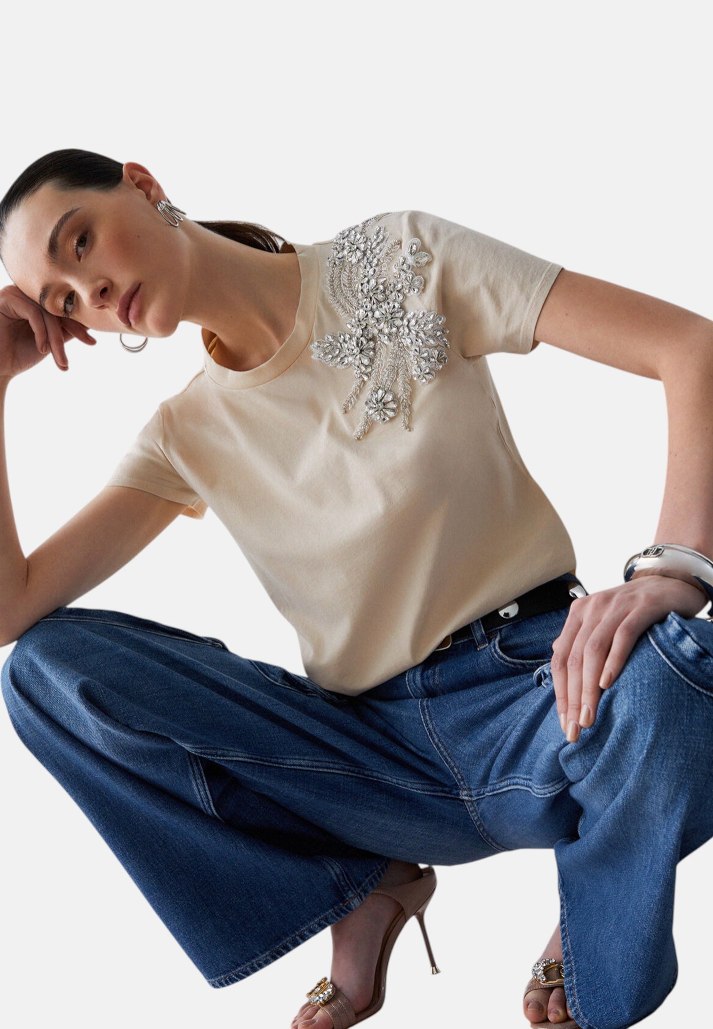 T-Shirt Manica Corta Donna Liu Jo Con Patch  CA6010J3868