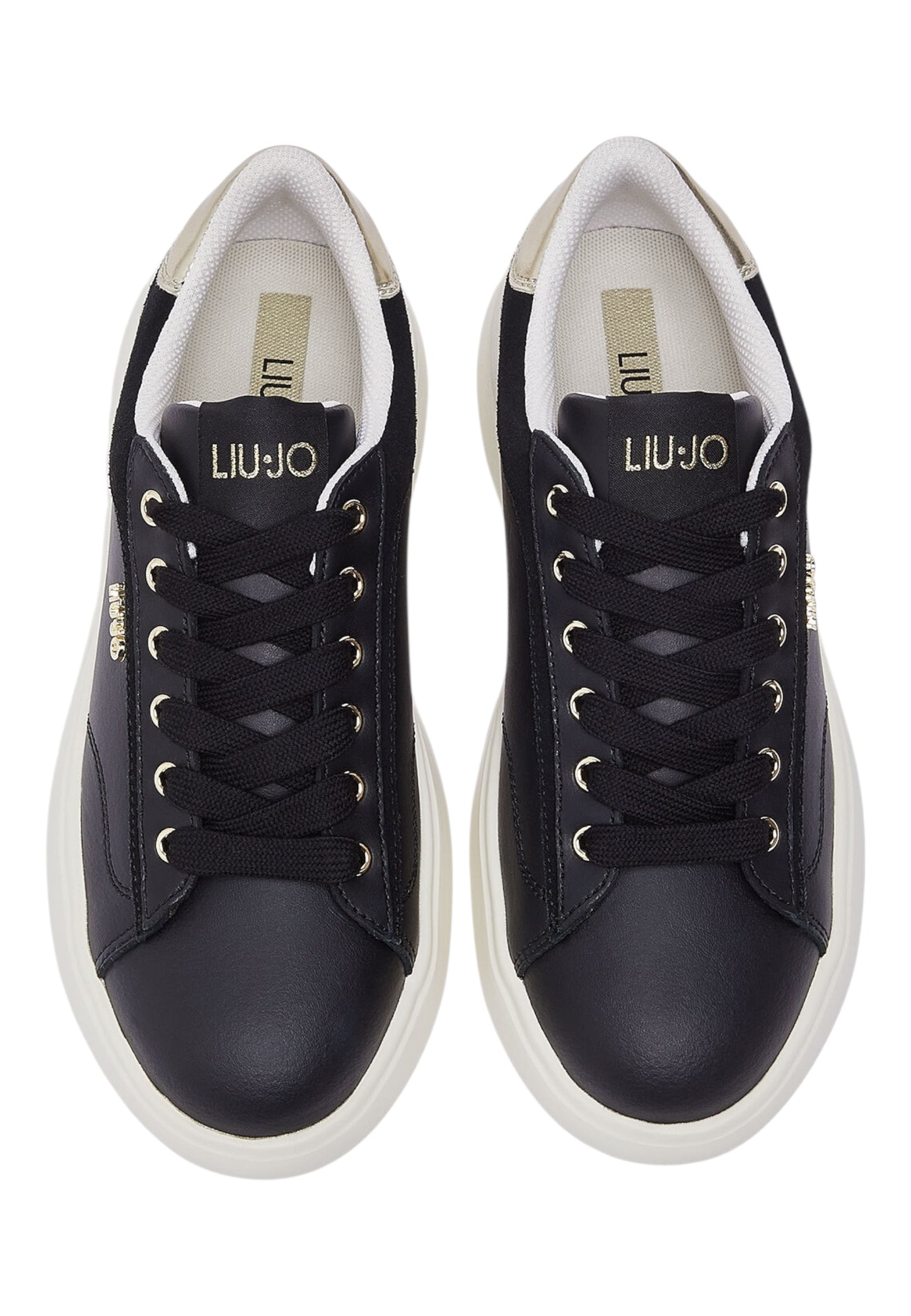 Sneakers Basse Donna Liu Jo In Pelle Di Vitello E Pelle Scamosciata Con Dettagli Oro Casper 01 BA6069P0304
