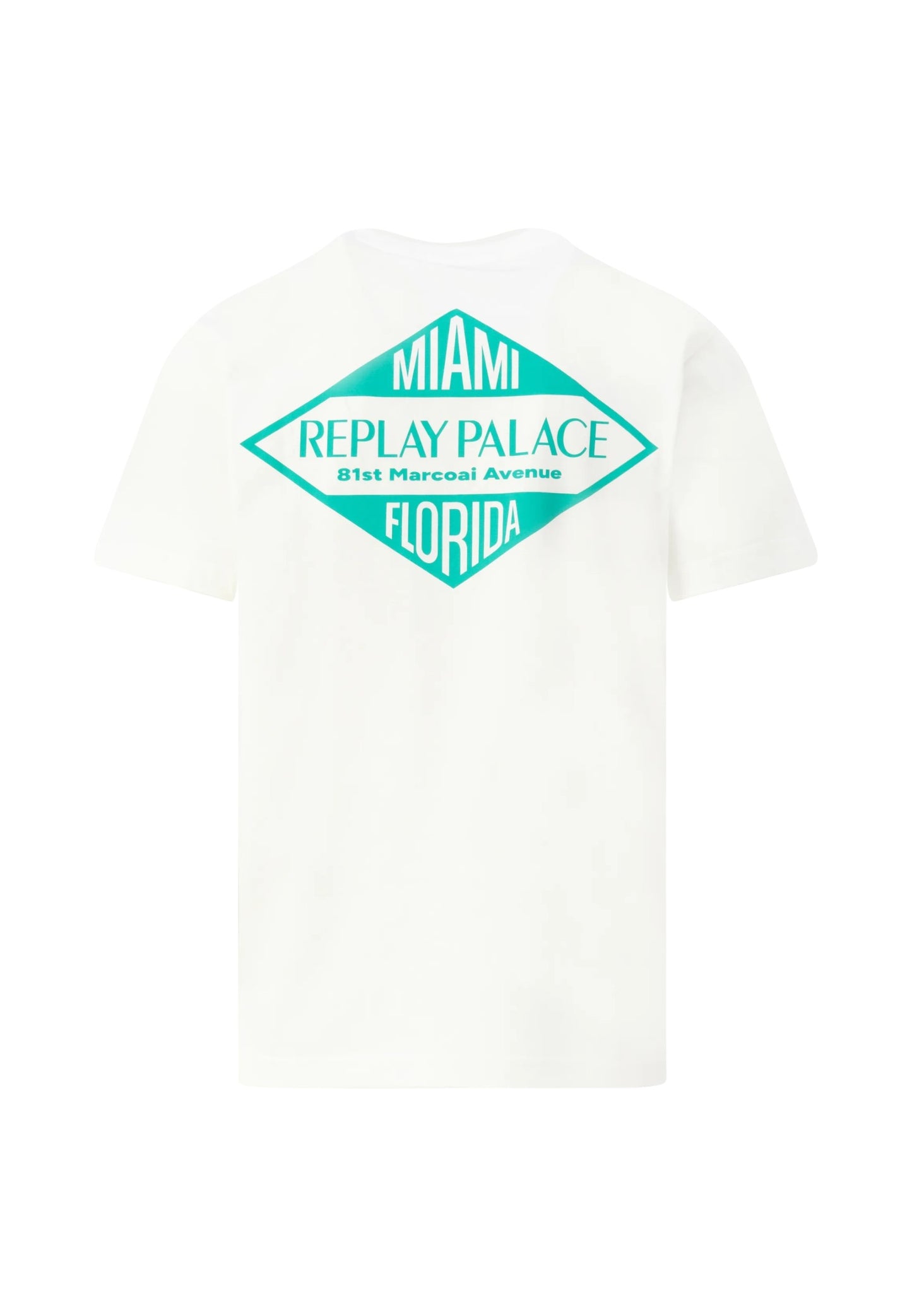 T-Shirt Manica Corta Uomo Replay In Jersey Con Stampa Miami  M3344 .000.2660