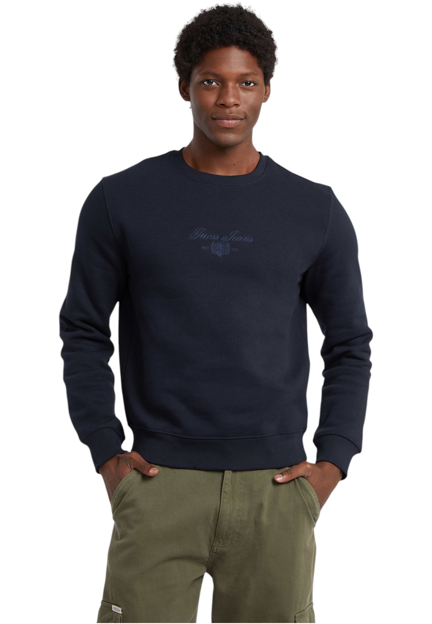 Felpa A Girocollo Uomo Guess  Gj Slim Script M5BQ35K9V31