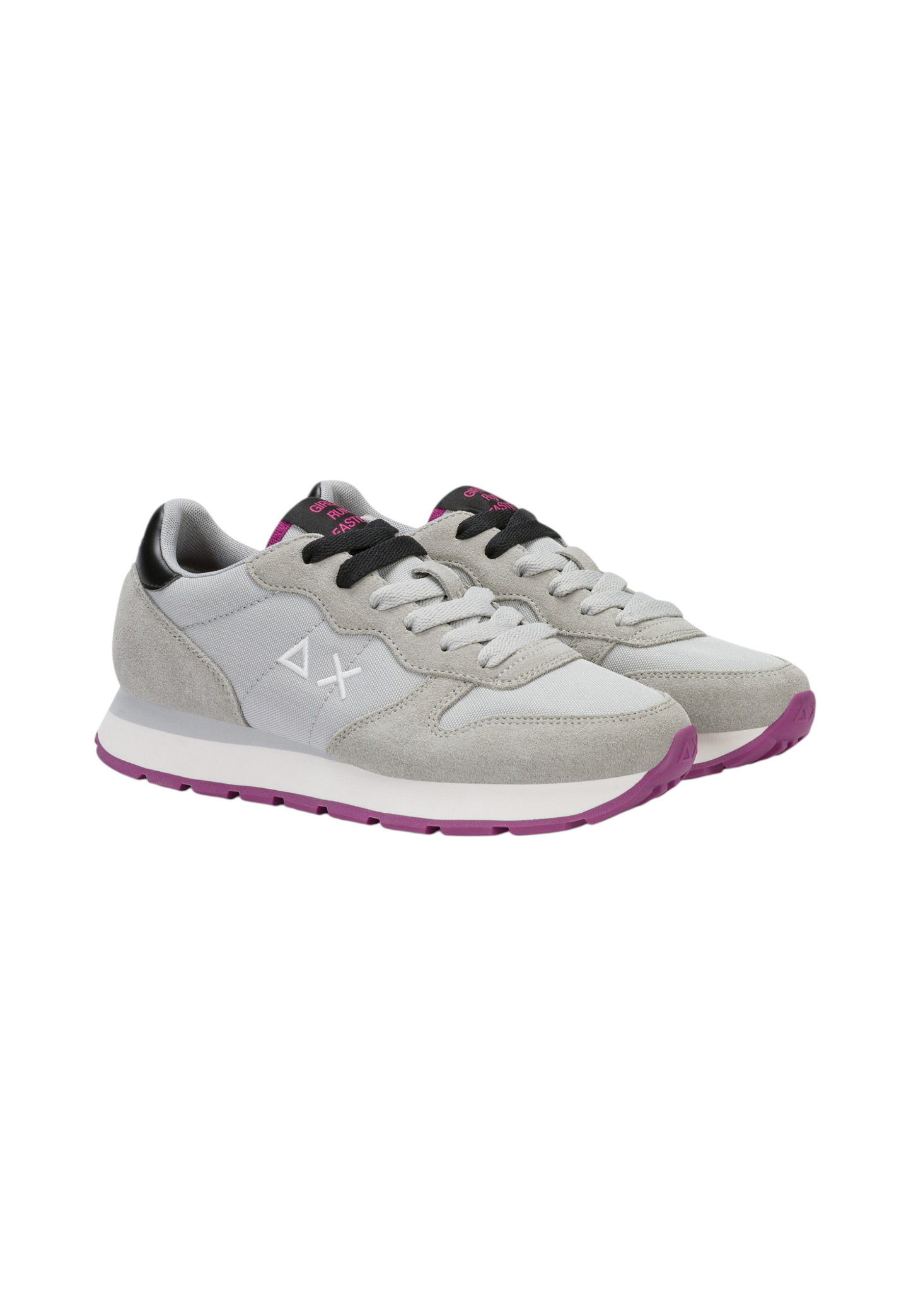 Sneakers Basse Donna Sun68 Stile Running, Nylon E Suede, Logo Ricamato Ally Solid Z46201