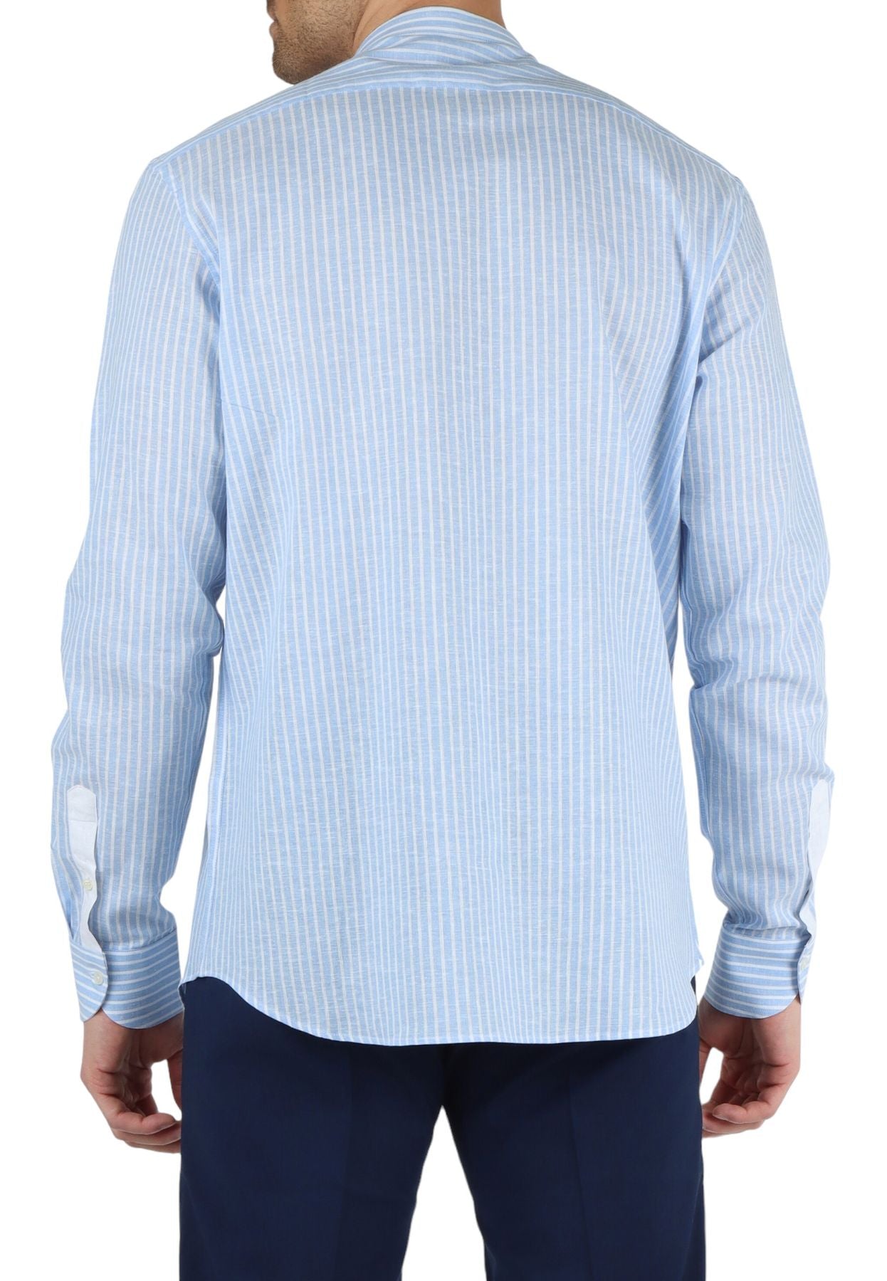 Camicia Manica lunga Uomo QB24 A Righe Collo Coreana  CFC0114984003