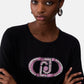 T-Shirt Manica lunga Donna Liu Jo Basica Monogram Stone TF6245JS003