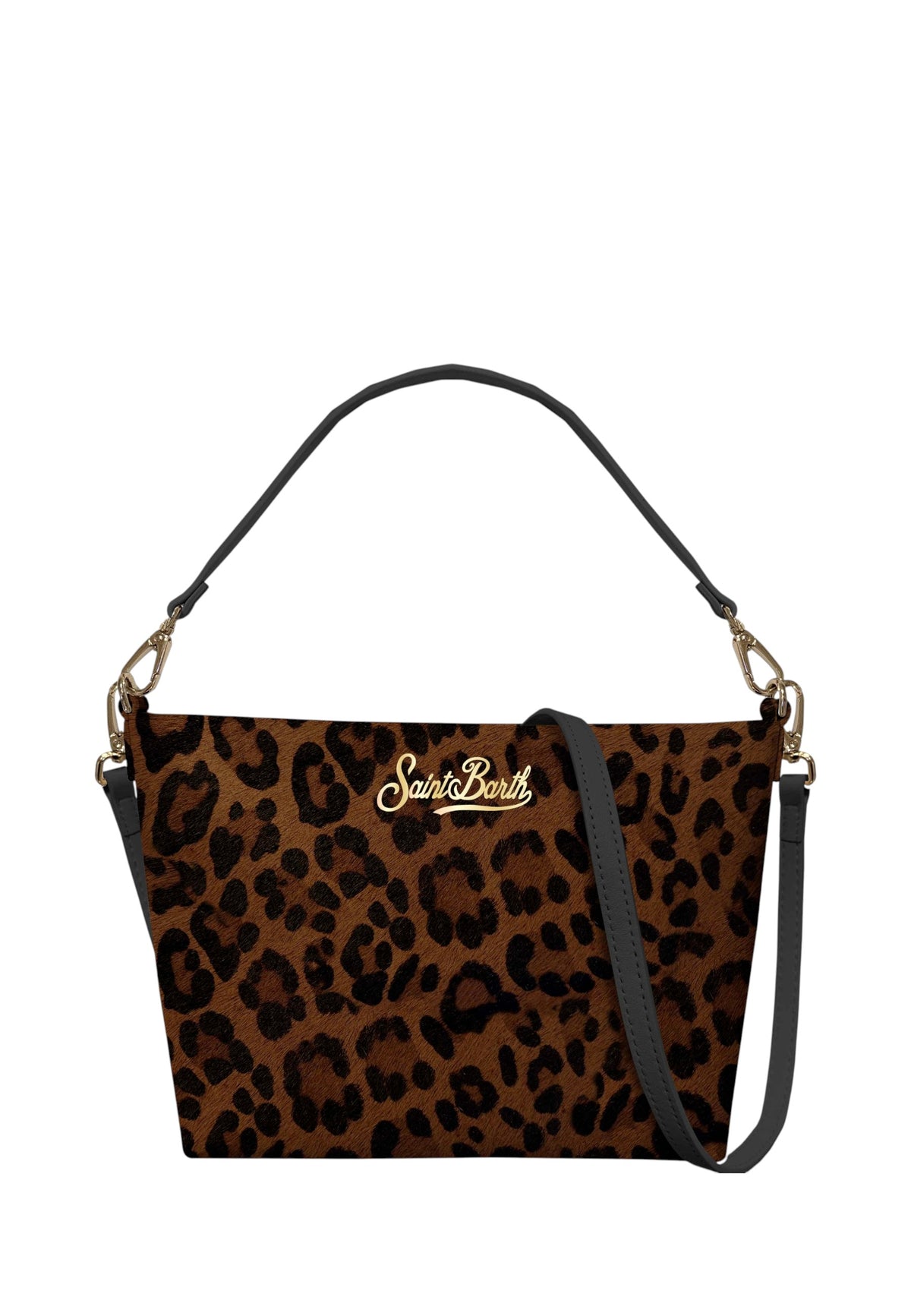 Borsa A Tracolla Unisex Mc2 Saint Barth Logo Sul Davanti, Tracolla, La Stampa Leopardata Aline Bag ALI0034-DARK-LEO-BRUSHED-LEATHER