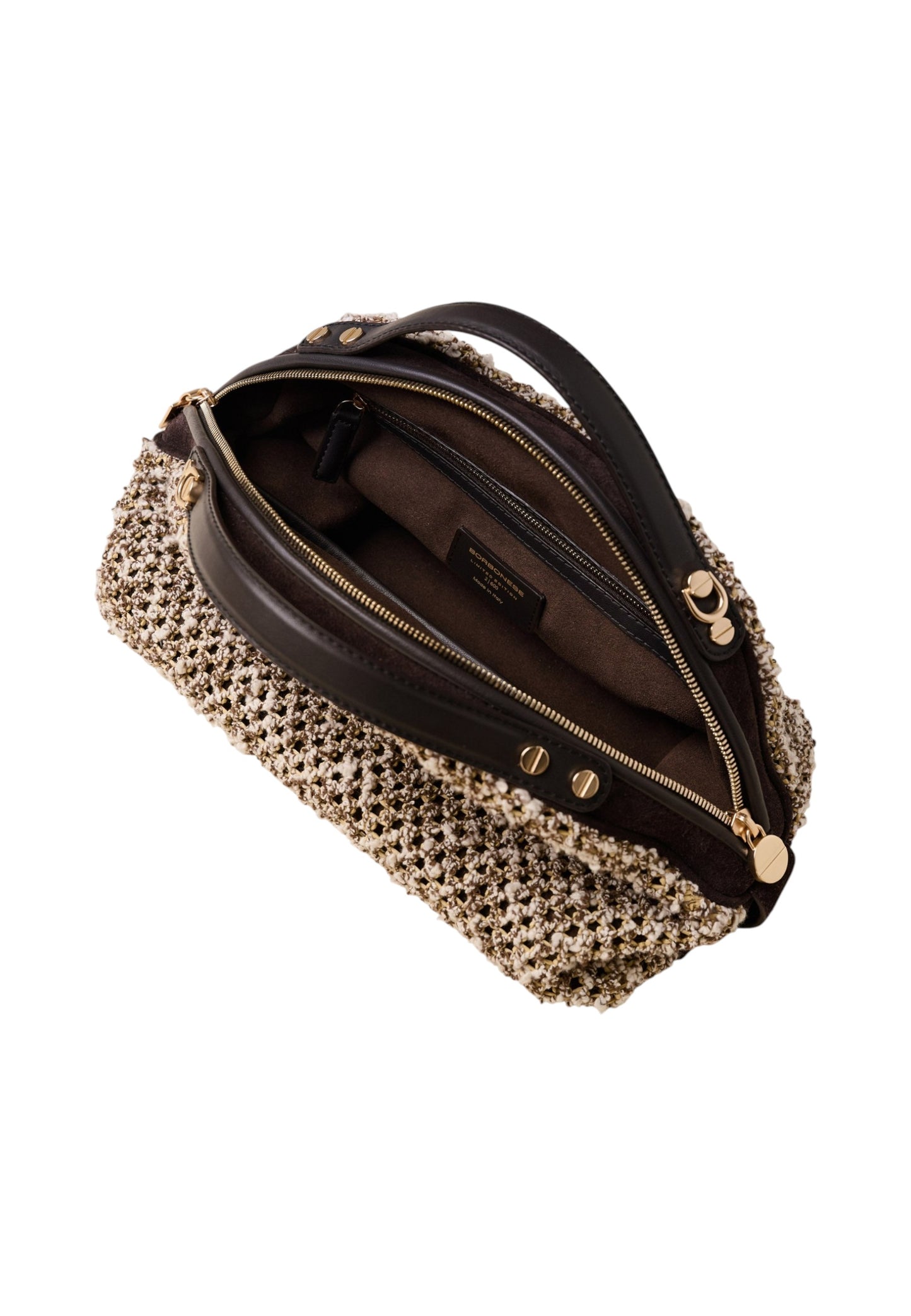 Borsa A Mano Donna Borbonese BaulettoSmall In Tessuto A Rete Con Tracolla Sexy 910103800383
