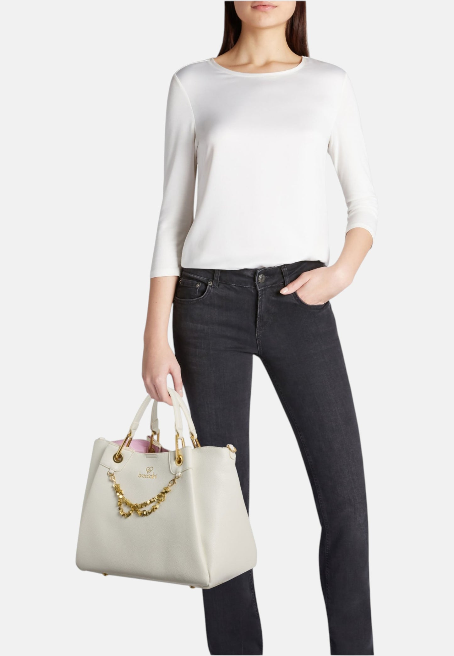 Borsa A Mano Donna Braccialini Large Con Doppio Manico Con Tracolla Amy B18812YY