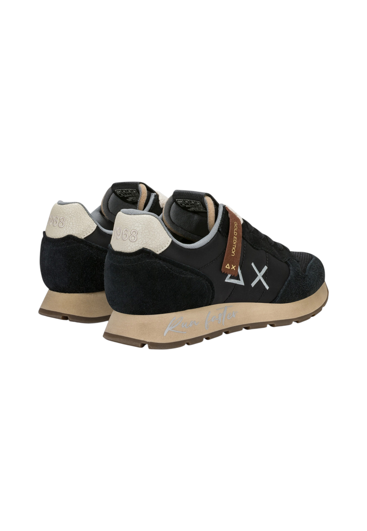Sneakers Basse Uomo Sun68 Stile Running, Nylon E Suede, Effetto Vintage, Logo Ricamato Tom Vintage Z46105