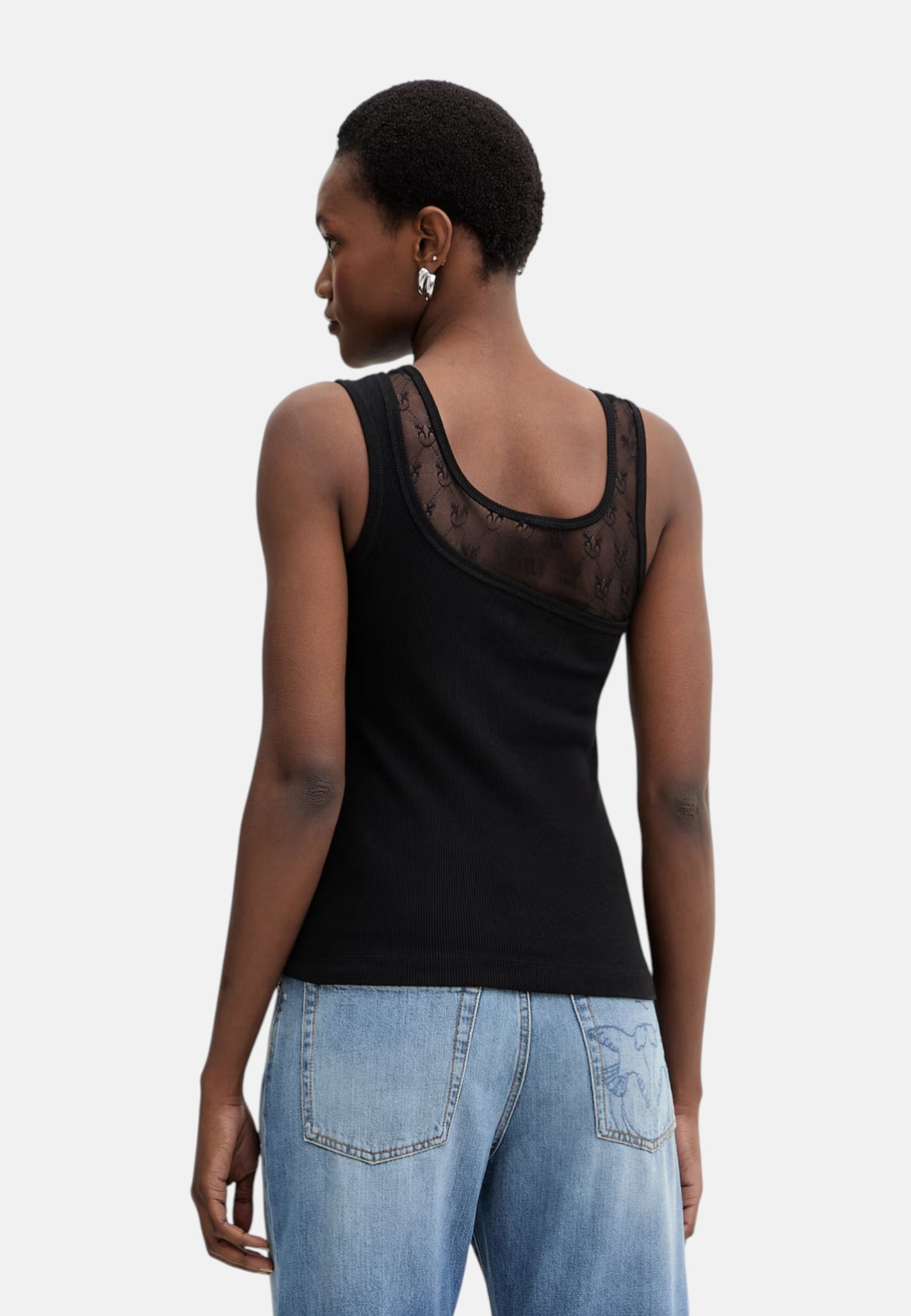 Canotta  Donna Pinko Con Pizzo Logo Love Birds Cupboard 106461A362