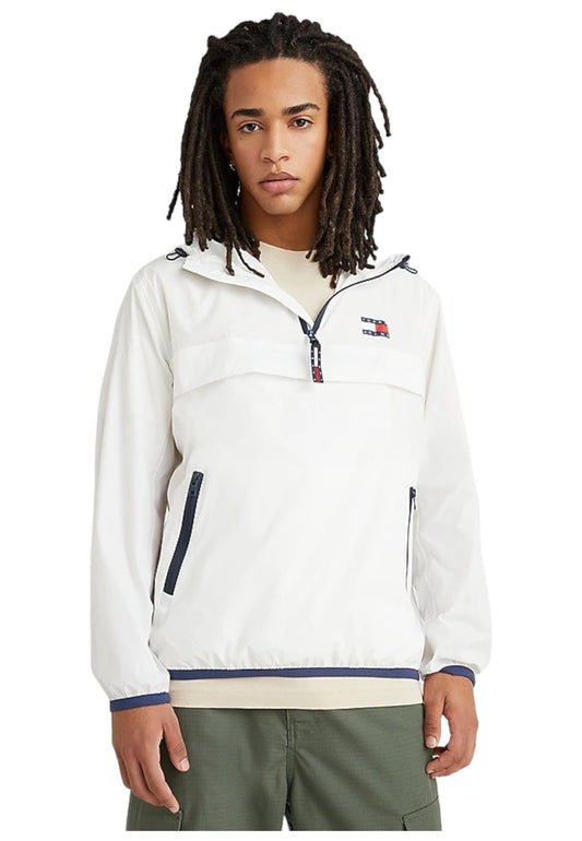 Giacca Leggera Uomo Tommy Jeans Con Cappuccio Pckable Tech Chicago Popover DM0DM15906