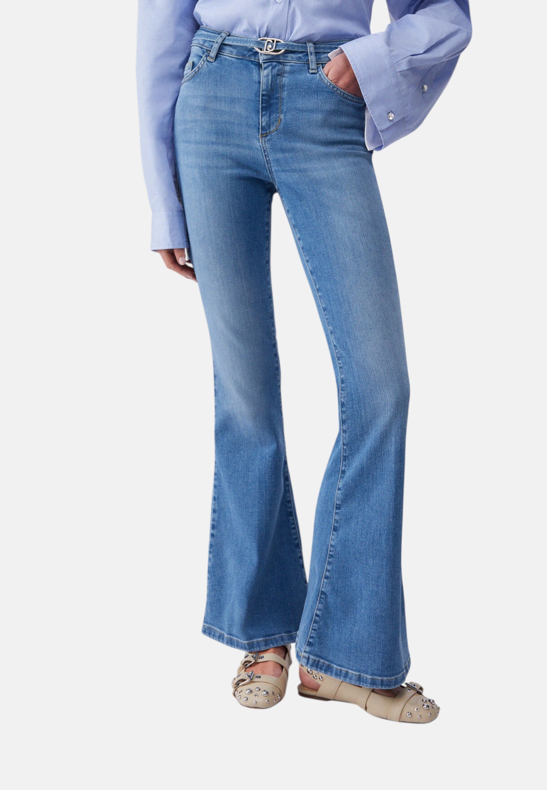 Jeans Flare Fit Donna Liu Jo Bootcut Vita Alta Good Super Beat UA6159D0264