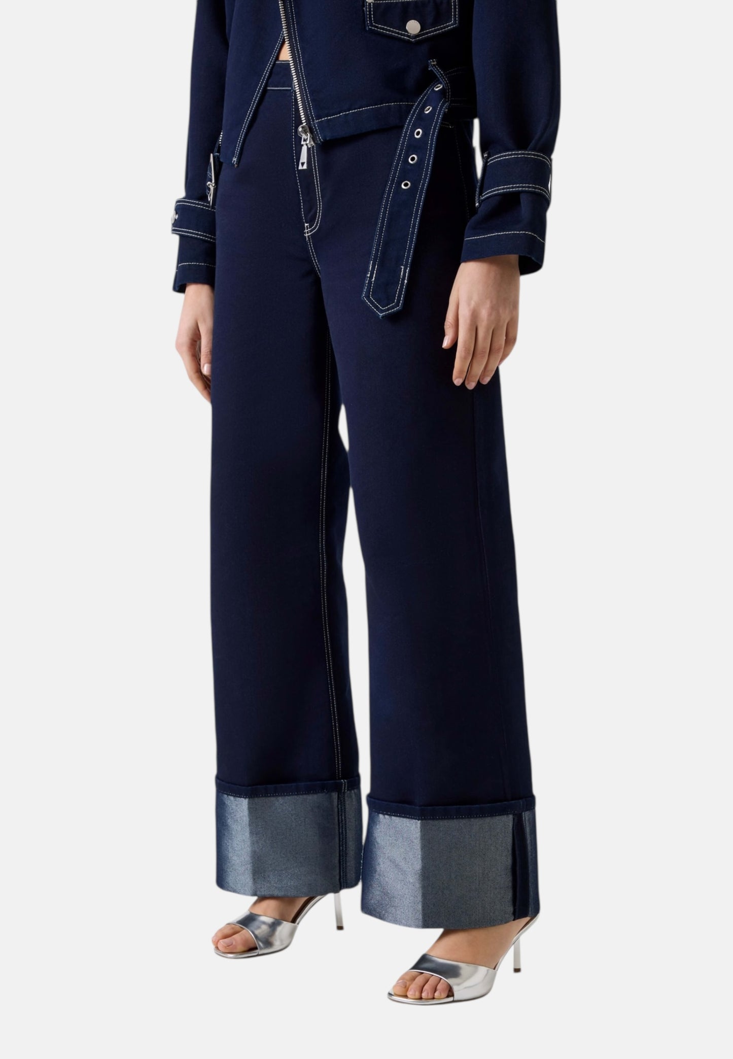 Jeans Wide Leg Donna Guess Risvoltati Roll Up Pant W6RA3GD6911