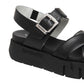 Sandali Bassi Donna Nero Giardini In Pelle Con Fasce Incrociate  E617063D