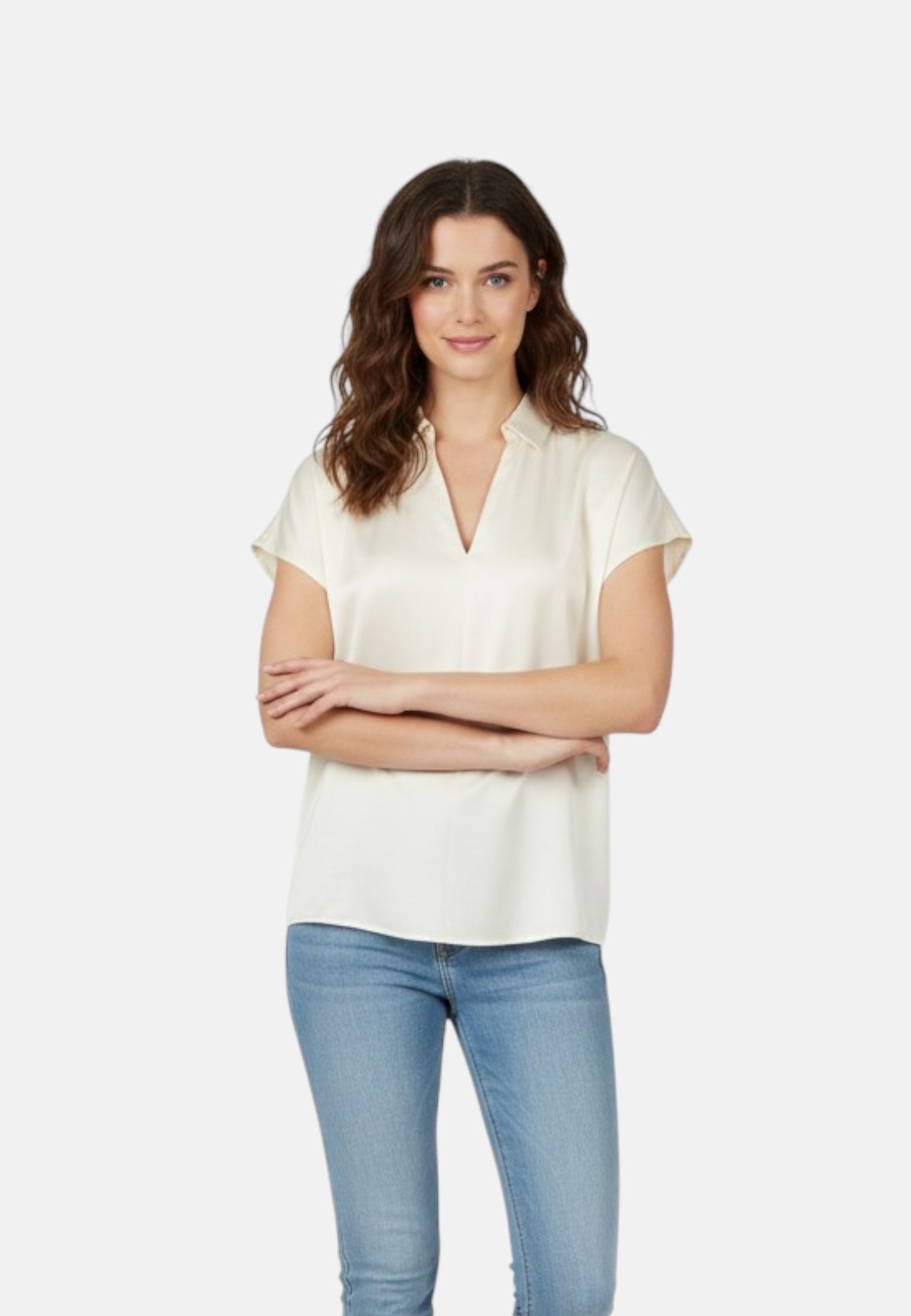 Blusa Manica Corta Donna Liu Jo Kimono In Raso  CA6288T2571