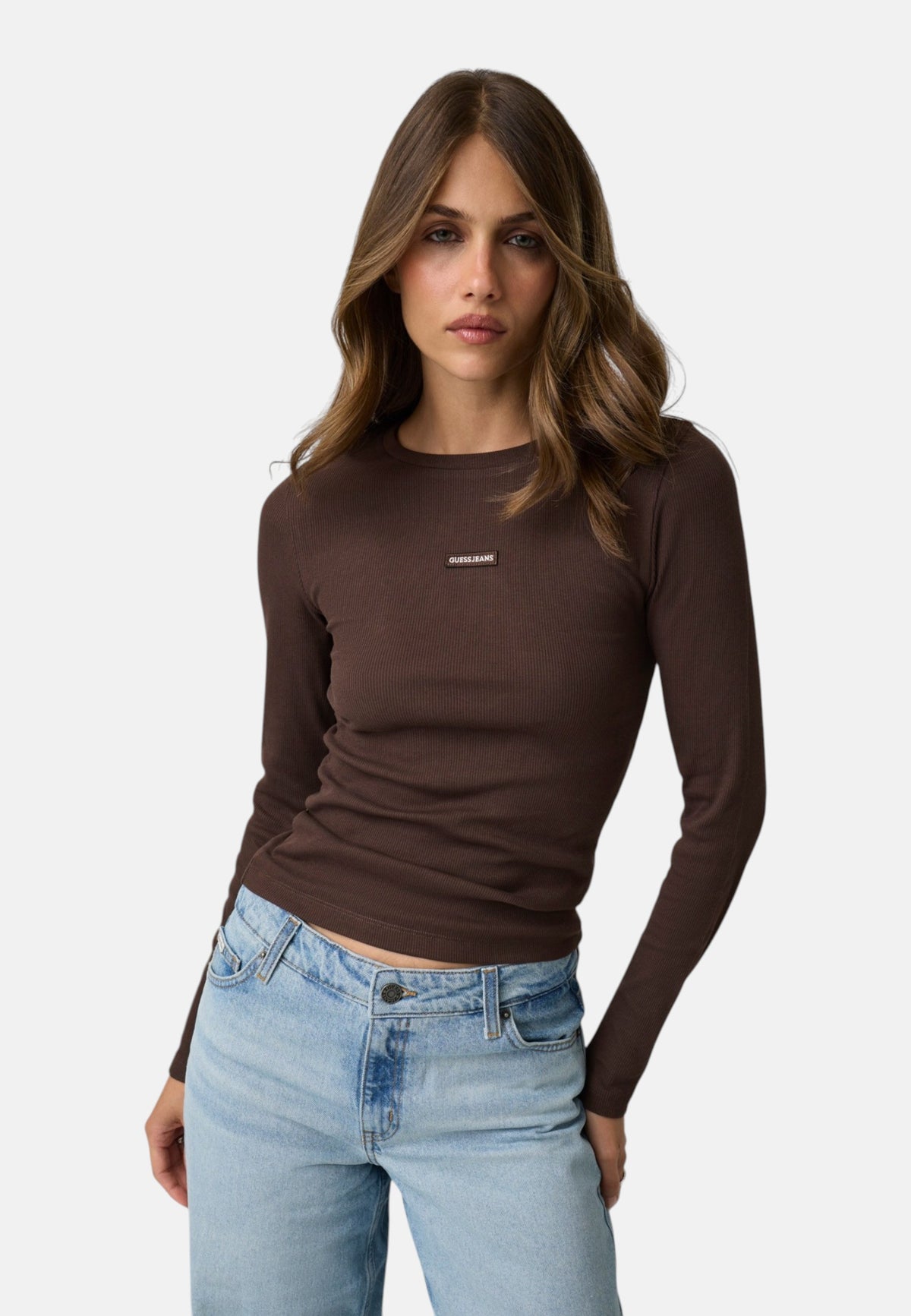 Maglia A Girocollo Donna Guess A Costine Gj Patch W6BP05K5470