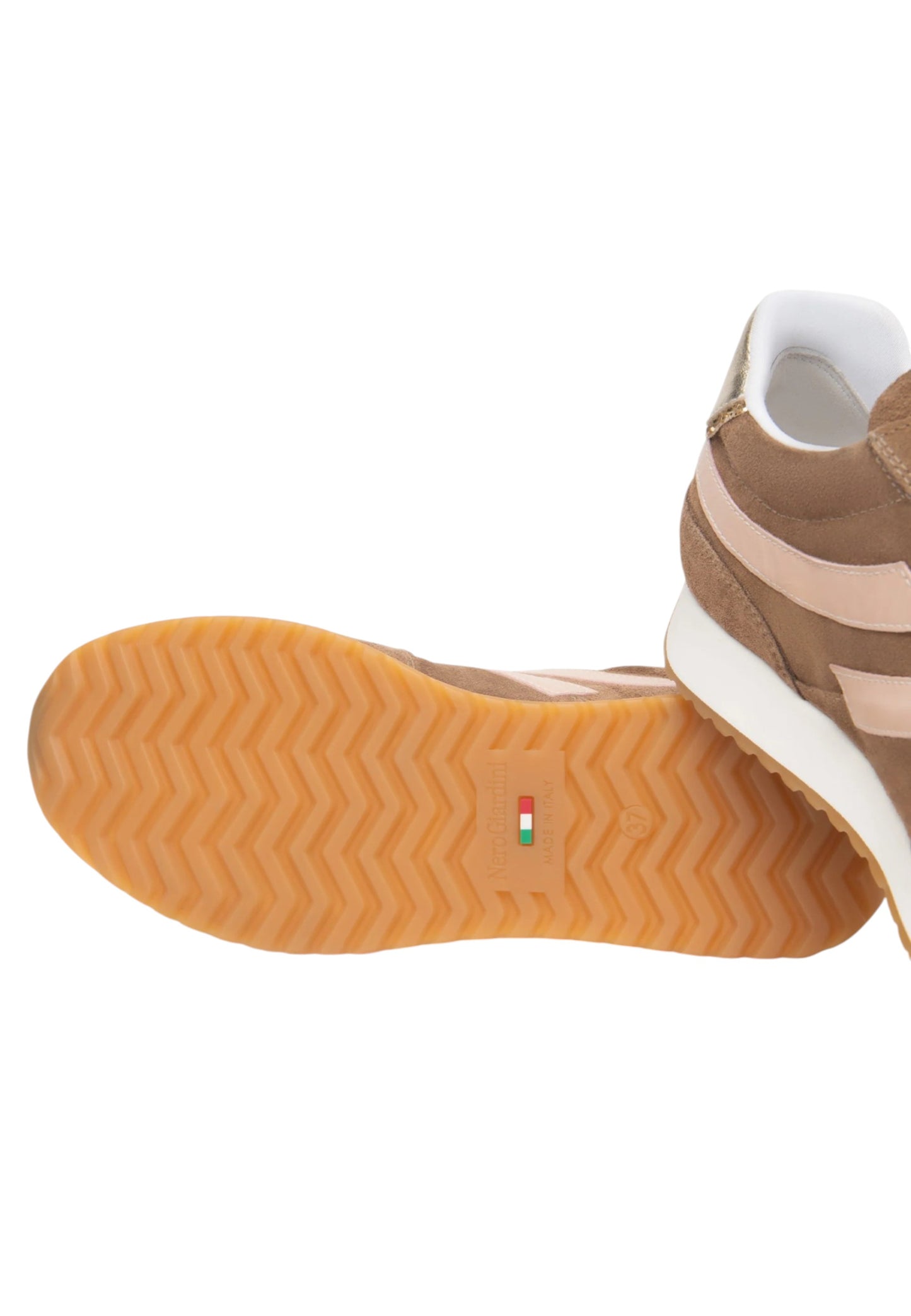 Sneakers Basse Donna Nero Giardini In Pelle Scamosciata Con Inserti Laterali Con Logo  E615160D