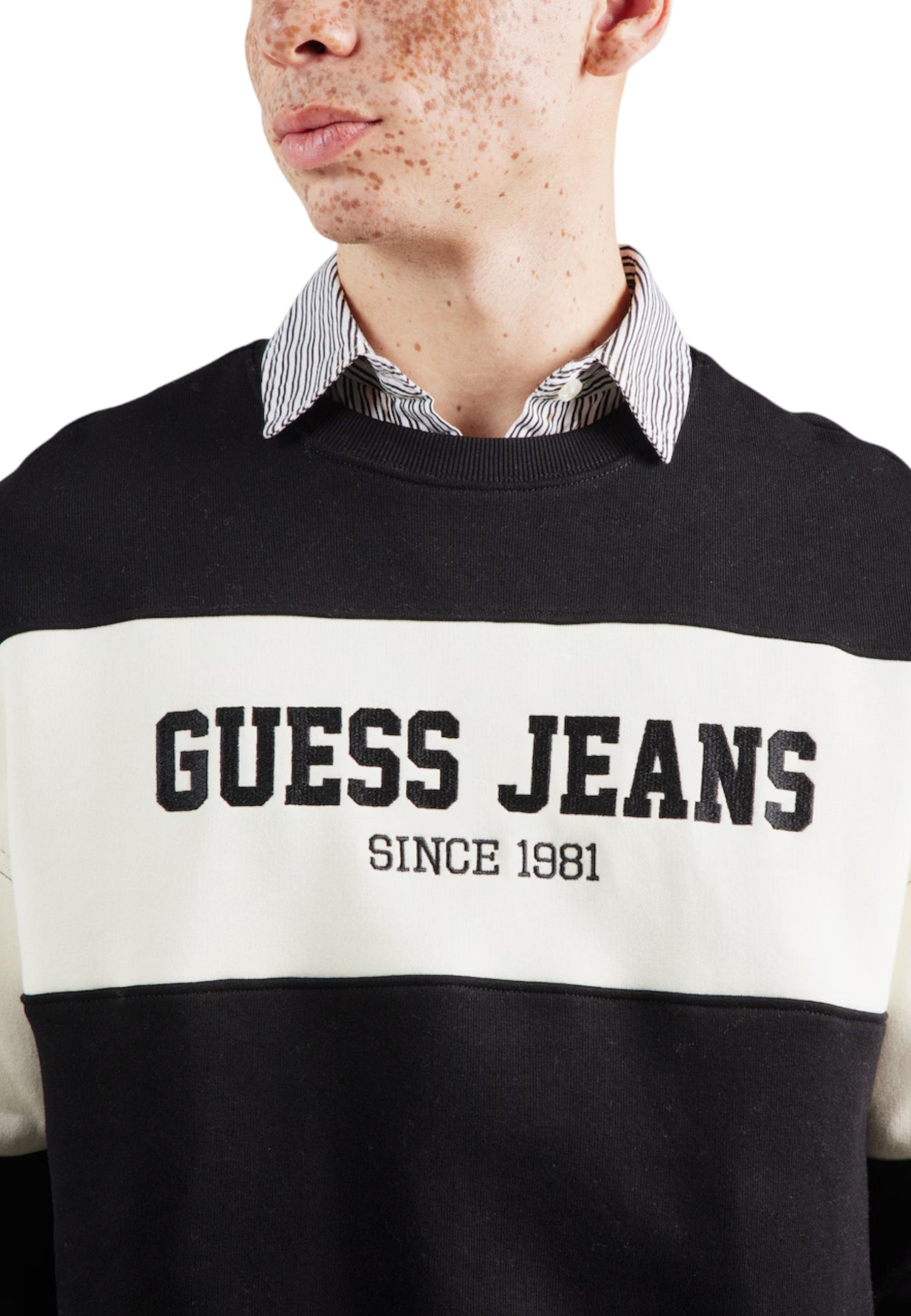 Felpa A Girocollo Uomo Guess  Gj Horizont Stripe M4BQ39K9V31