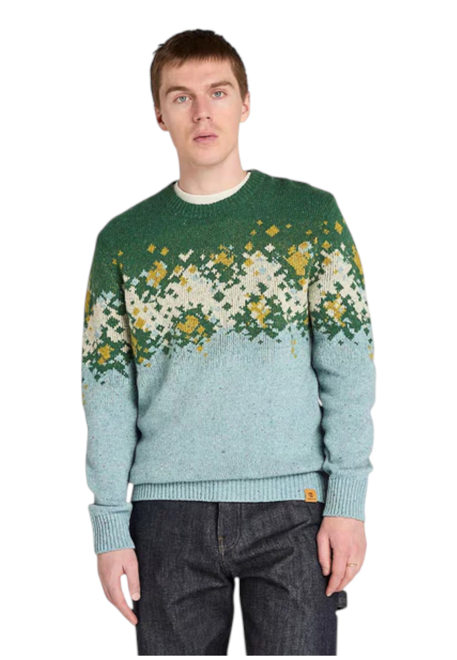 Maglione A Girocollo Uomo Timberland  Fairisle Sweater Silver Blue TB0A6H2K