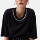 T-Shirt Manica Corta Donna Liu Jo Collar Motif Eco Line WA6128JS904