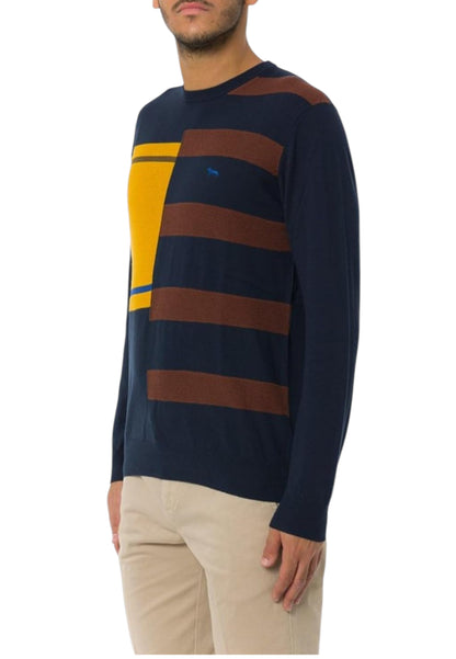 Maglione A Girocollo Uomo Harmont & Blaine Color Block Righe Spezzate  HRP821030788