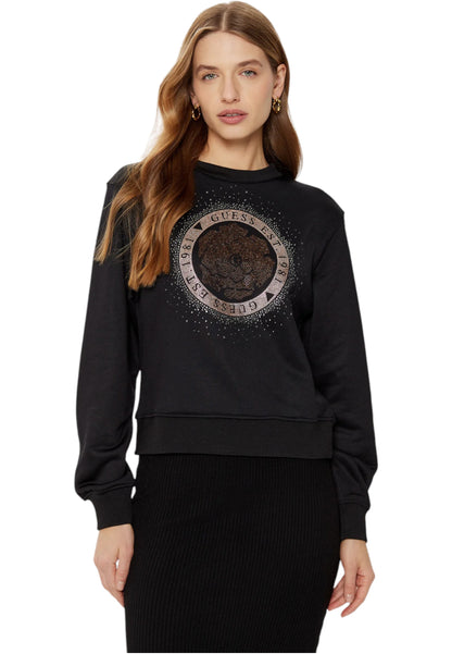 Felpa A Girocollo Donna Guess  Peony Logo