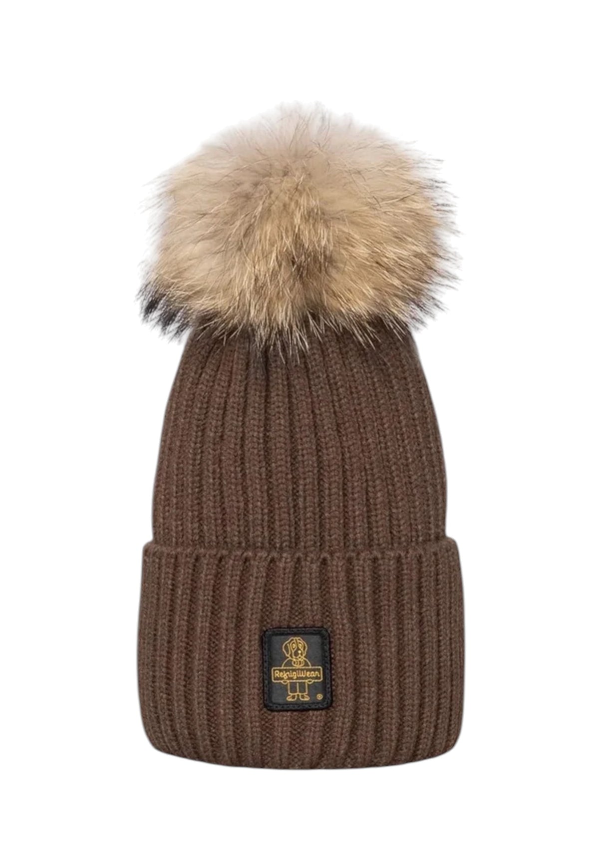 Berretto  Unisex Refrigiwear Lavorazione a coste, Risvolto, Tessuto leggermente elasticizzato, Caldo e confortevole, Pompon in pelliccia, Patch logo ricamata Snowflake Hat 26AIRA0B05508MA9083