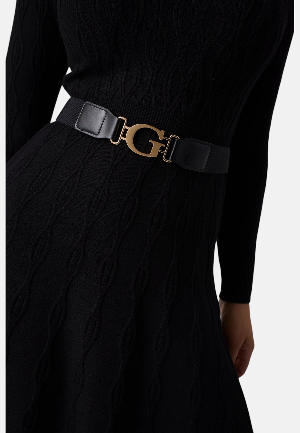 Vestito Midi Donna Guess Manica lunga, Flare, Lavorazione a trecce Yuki W6BK64Z1569
