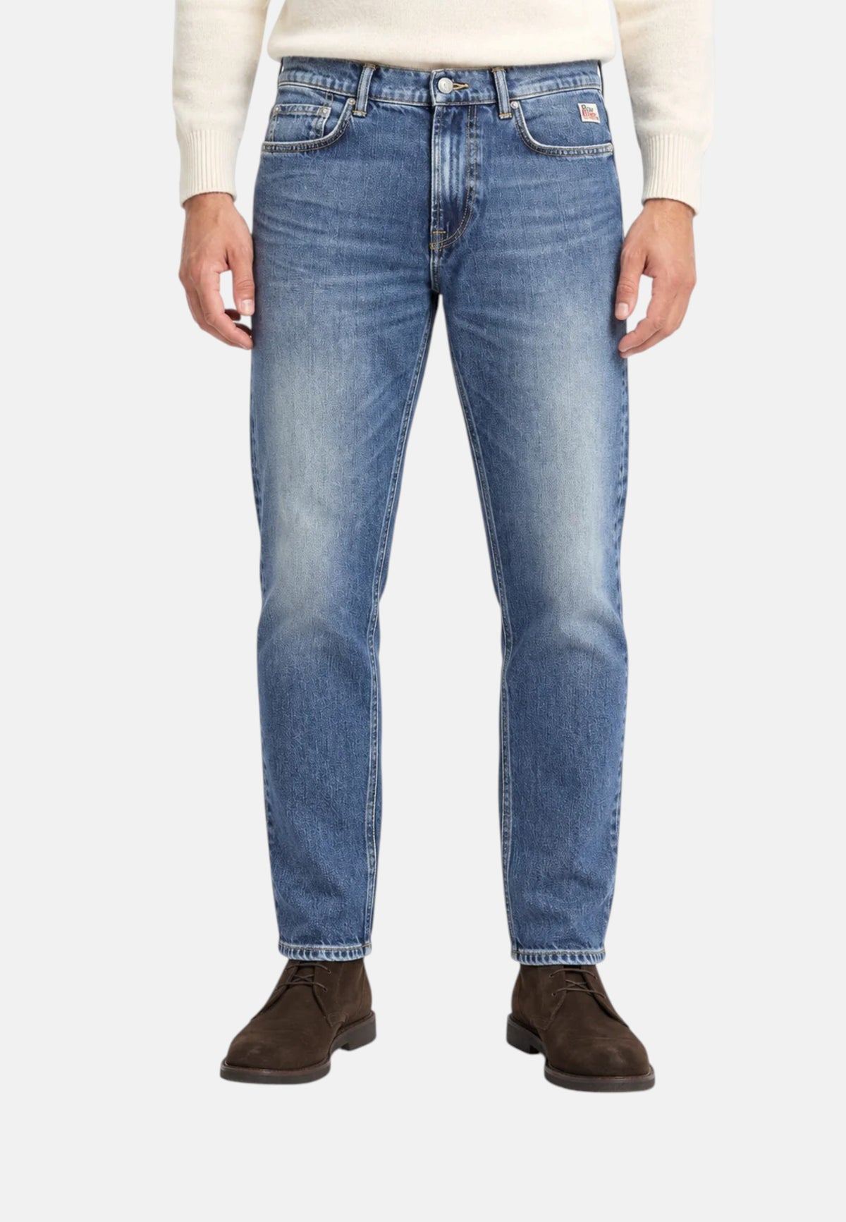 Jeans Carrot Fit Uomo Roy Roger's Denim di cotone elasticizzato, lavaggio Alabama, linea Re-Search Dapper Re-Search RSC002D6123257