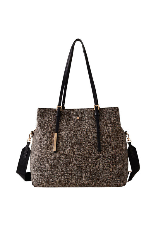 Borsa A Spalla Donna Borbonese Shopping Large Con Tracolla L Ecole Nylon Op 933778AH1