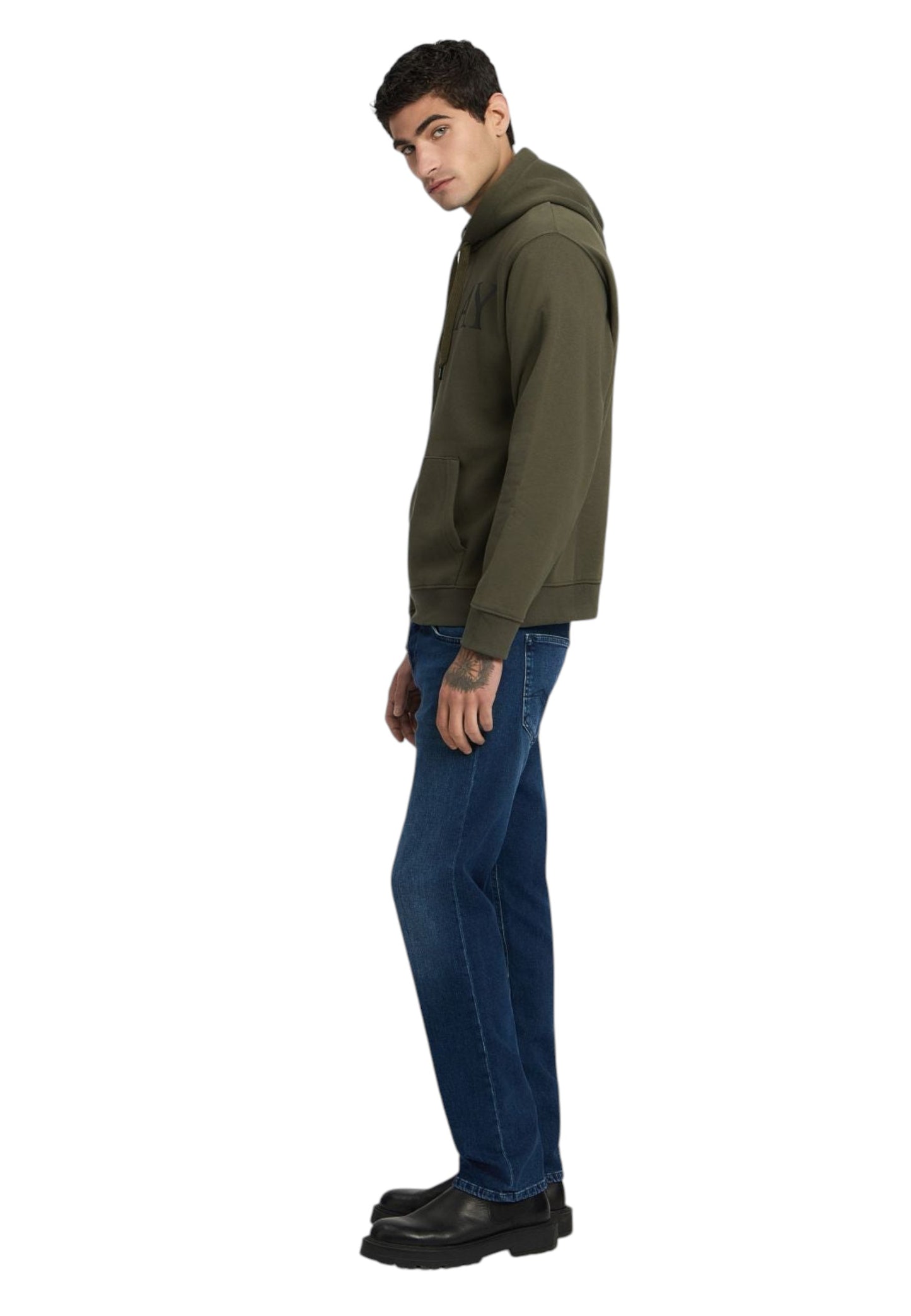 Felpa Con Cappuccio Uomo Replay Con Lettering  M3104 .000.23832