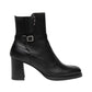 Stivaletti Con Tacco Donna Nero Giardini Tomaia in pelle, cinturino decorativo con fibbia, chiusura laterale con zip, punta tonda, tacco largo, Made in Italy  I617240D