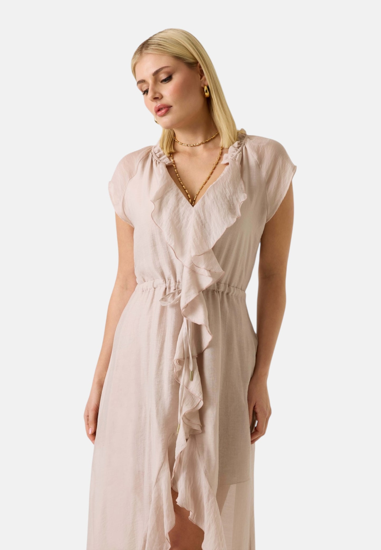 Vestito Lungo Donna Guess  Maelys Ruffled W6GK87W2111