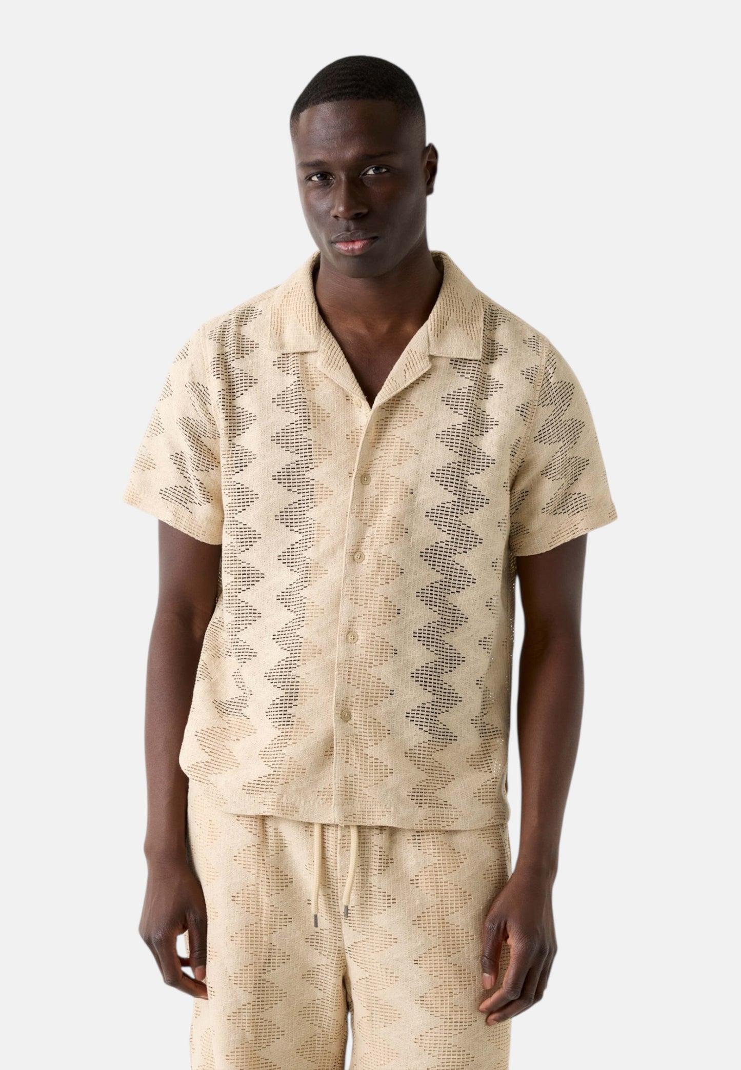 Camicia Manica Corta Uomo Guess  Lattice Knit M6GP46K3236