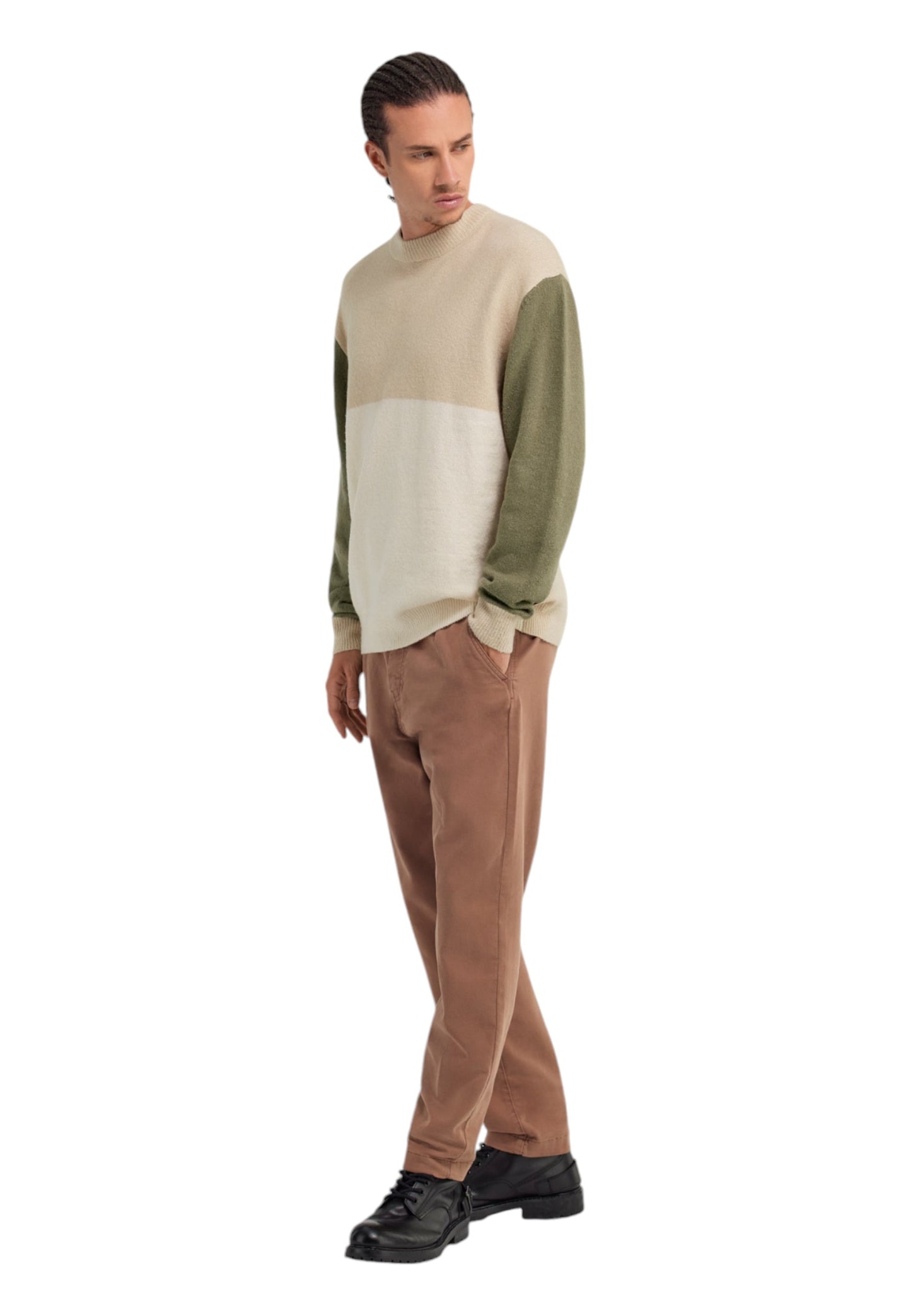 Maglione A Girocollo Uomo Gas Regular Fit Color Block Amari Logo 562243432426