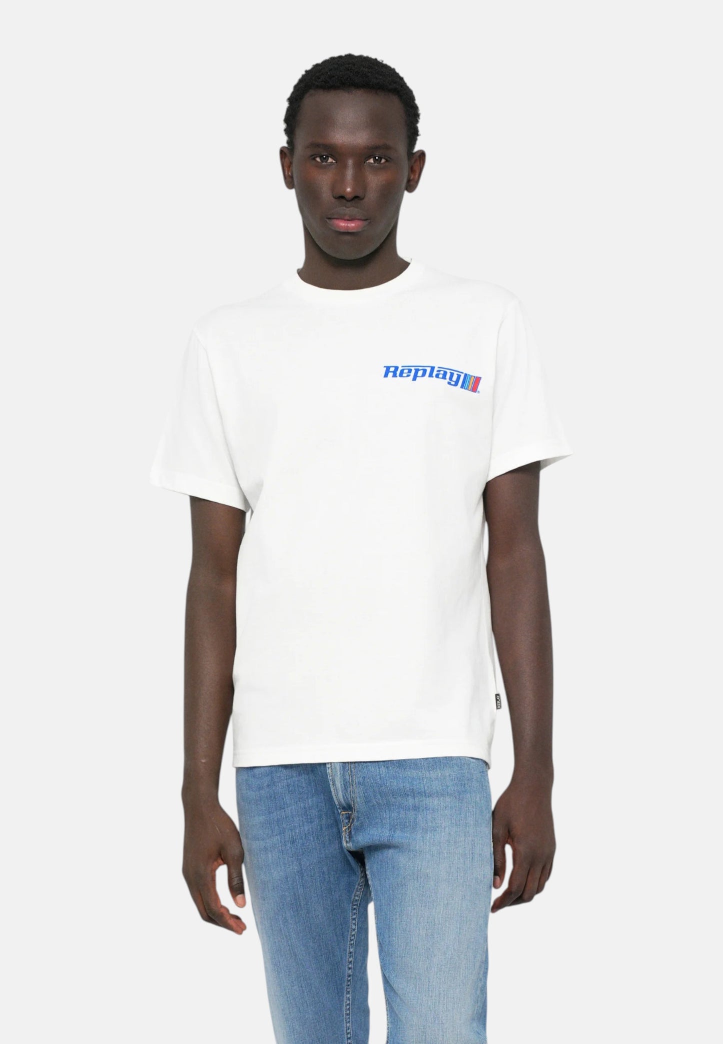 T-Shirt Manica Corta Uomo Replay In Jersey Con Grafica Logo  M3329 .000.2660