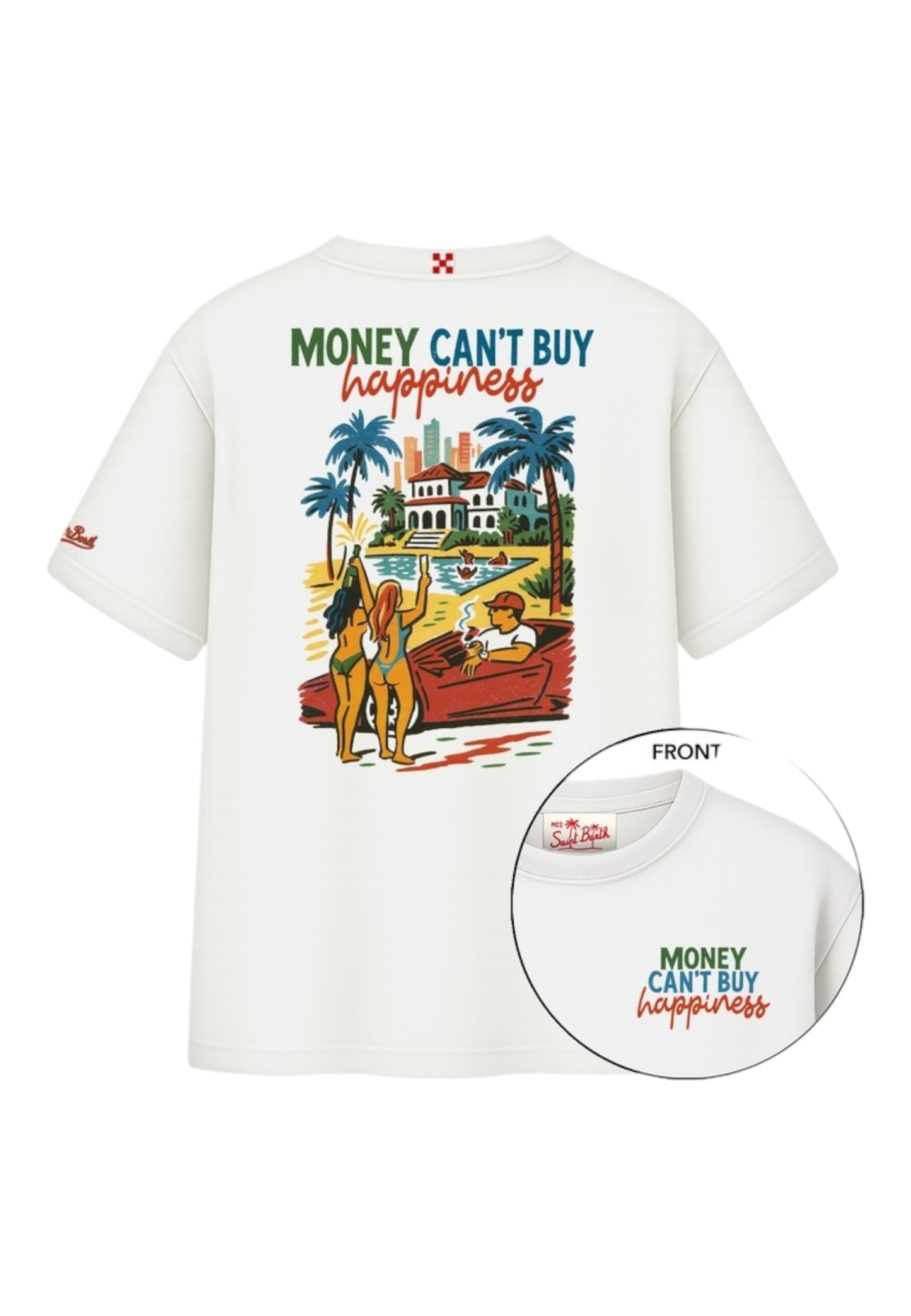 T-Shirt Manica Corta Uomo Mc2 Saint Barth Oversize Money Happiness Delmar DLR0001