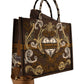 Borsa A Mano Donna Braccialini Tote, Doppio con tracolla removibile e regolabile, Con pochette interna removibile, Stampa ramage con motivo ornamentale, Dimensioni: 41.5 x 18 x 34 Cm Queen B19280TY