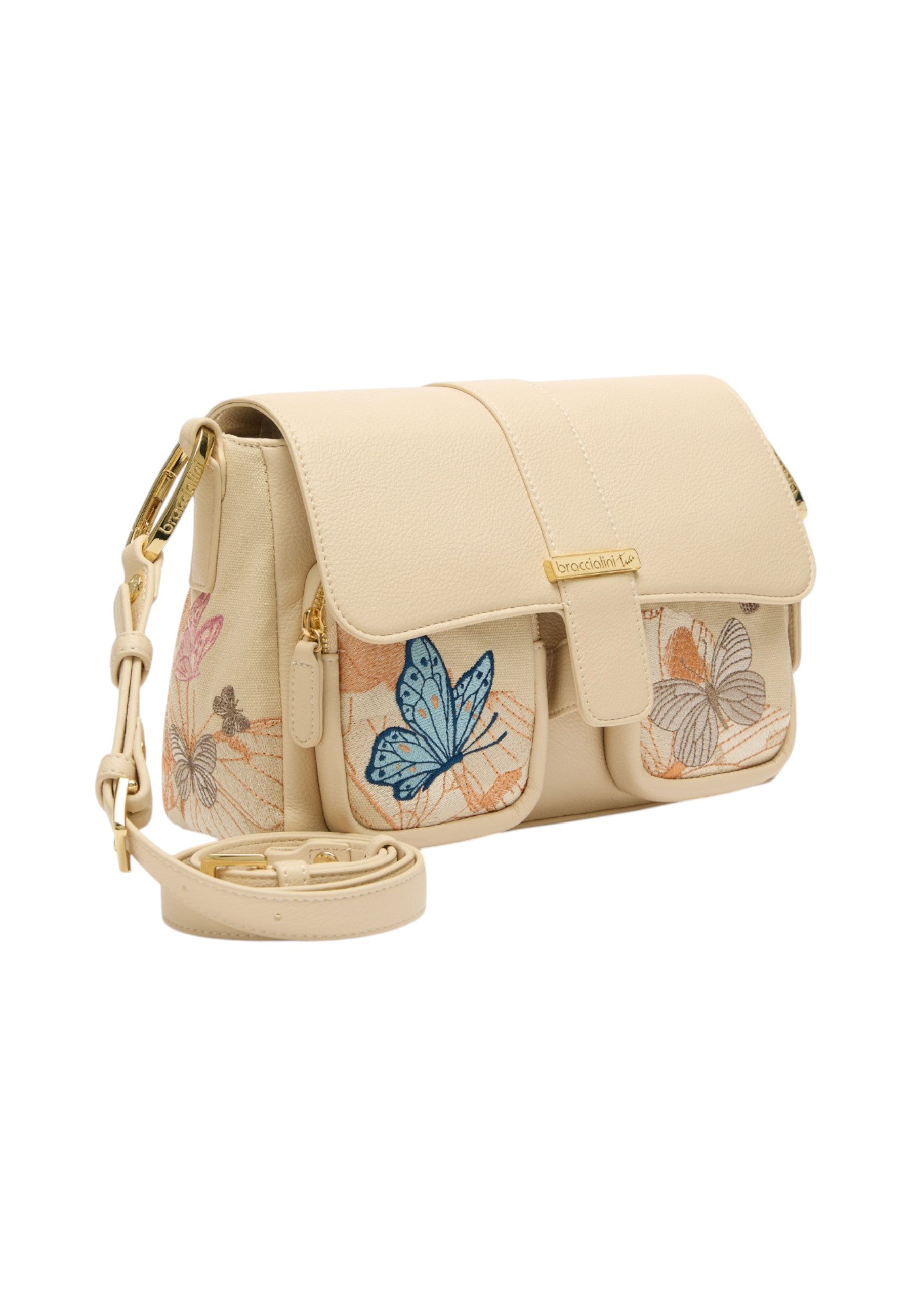Borsa A Tracolla Donna Braccialini In mix Tessuto/Similpelle Con Ricami Esclusivi Jinny B19120TY