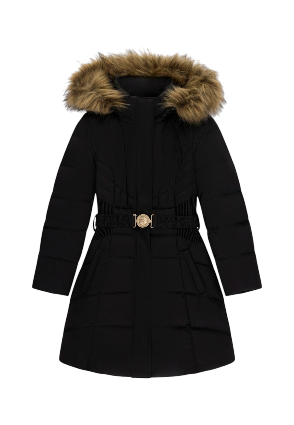 Piumino Lungo Donna Guess Con Cappuccio, Vera piuma New Marina W6BL37W4085