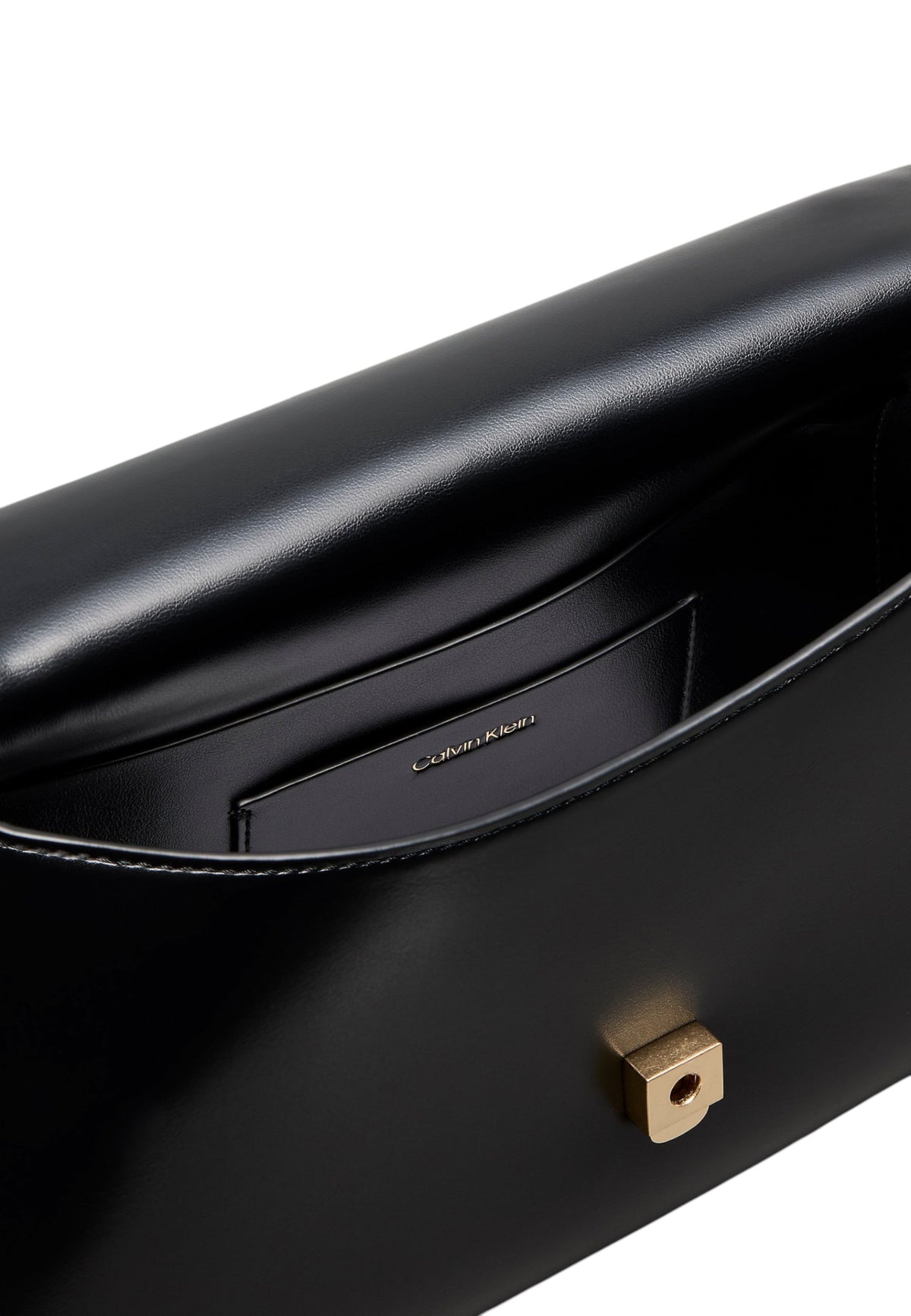 Borsa A Spalla Donna Calvin klein Ecopelle Liscia, Patta Frontale, Chiusura Magnetica, Tracolla A Catena, Monogramma CK In Metallo, Finiture Metalliche Dorate Ck LV04F3171G