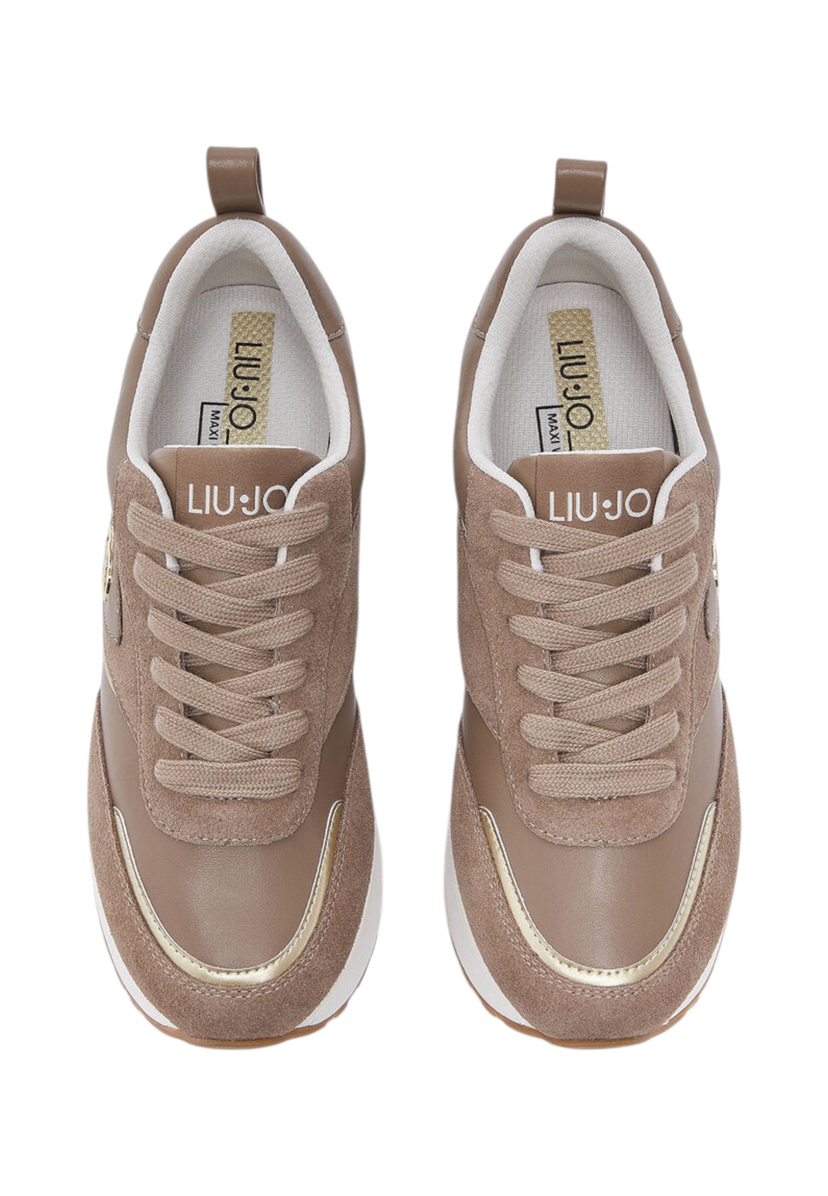 Sneakers Basse Donna Liu Jo In Pelle E Pelle Scamosciata Con Platform E Logo Laterale Liu Jo Maxi Wonder 97 BF6005PX310