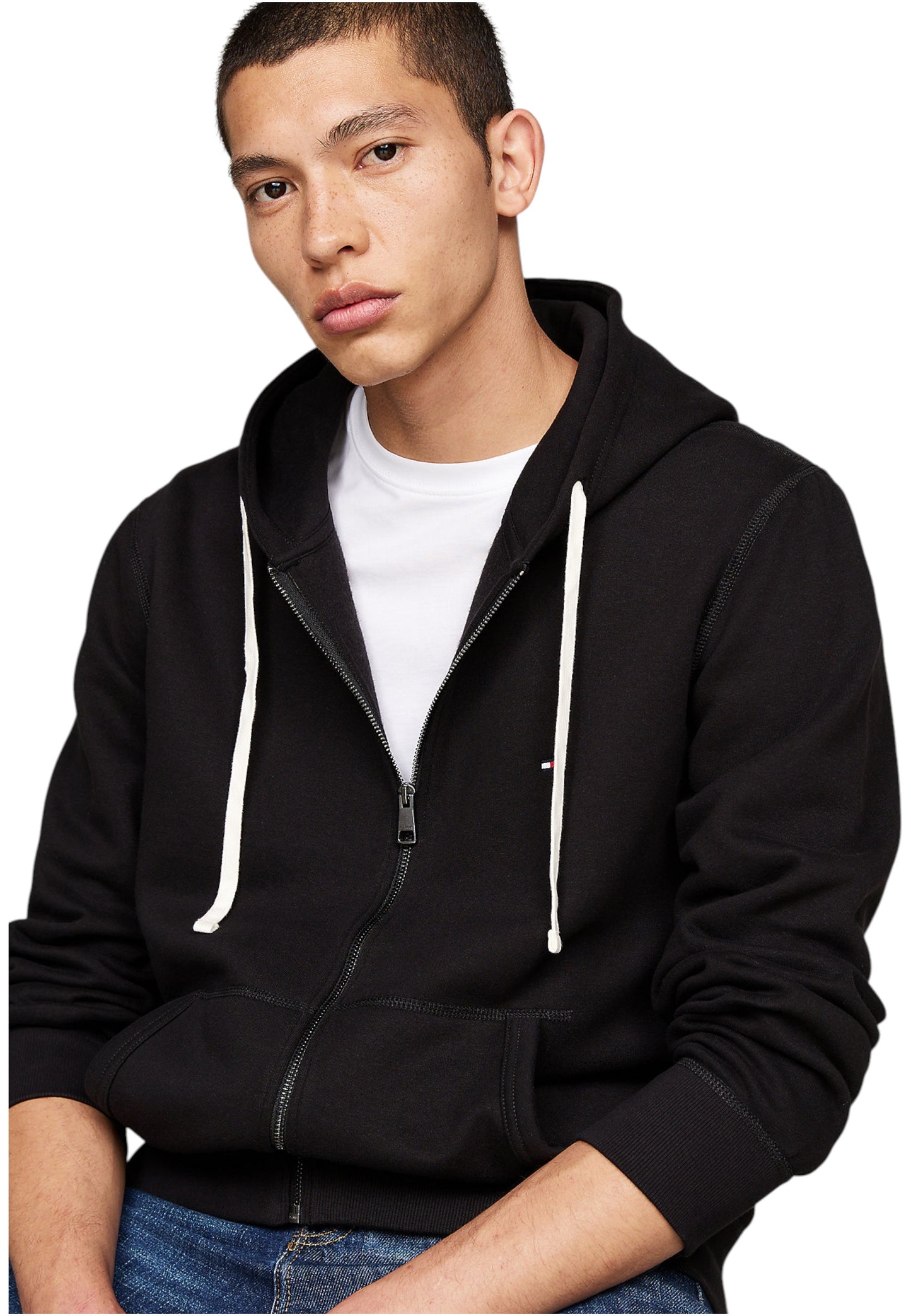 Felpa Con Zip Uomo Tommy Hilfiger Con Cappuccio Essential MW0MW37234