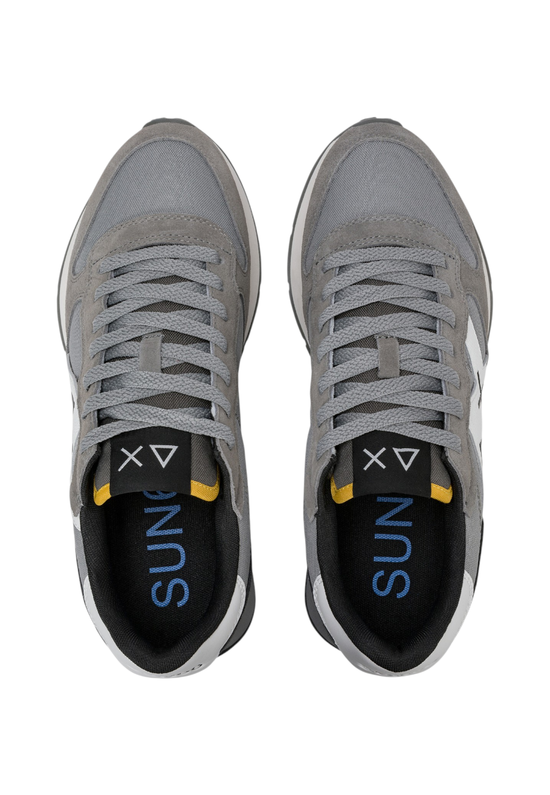Sneakers Basse Uomo Sun68 Stile Running, Nylon E Suede, Maxi Logo Ricamato, Dettagli A Contrasto Jaki 2.0 Solid Z46121