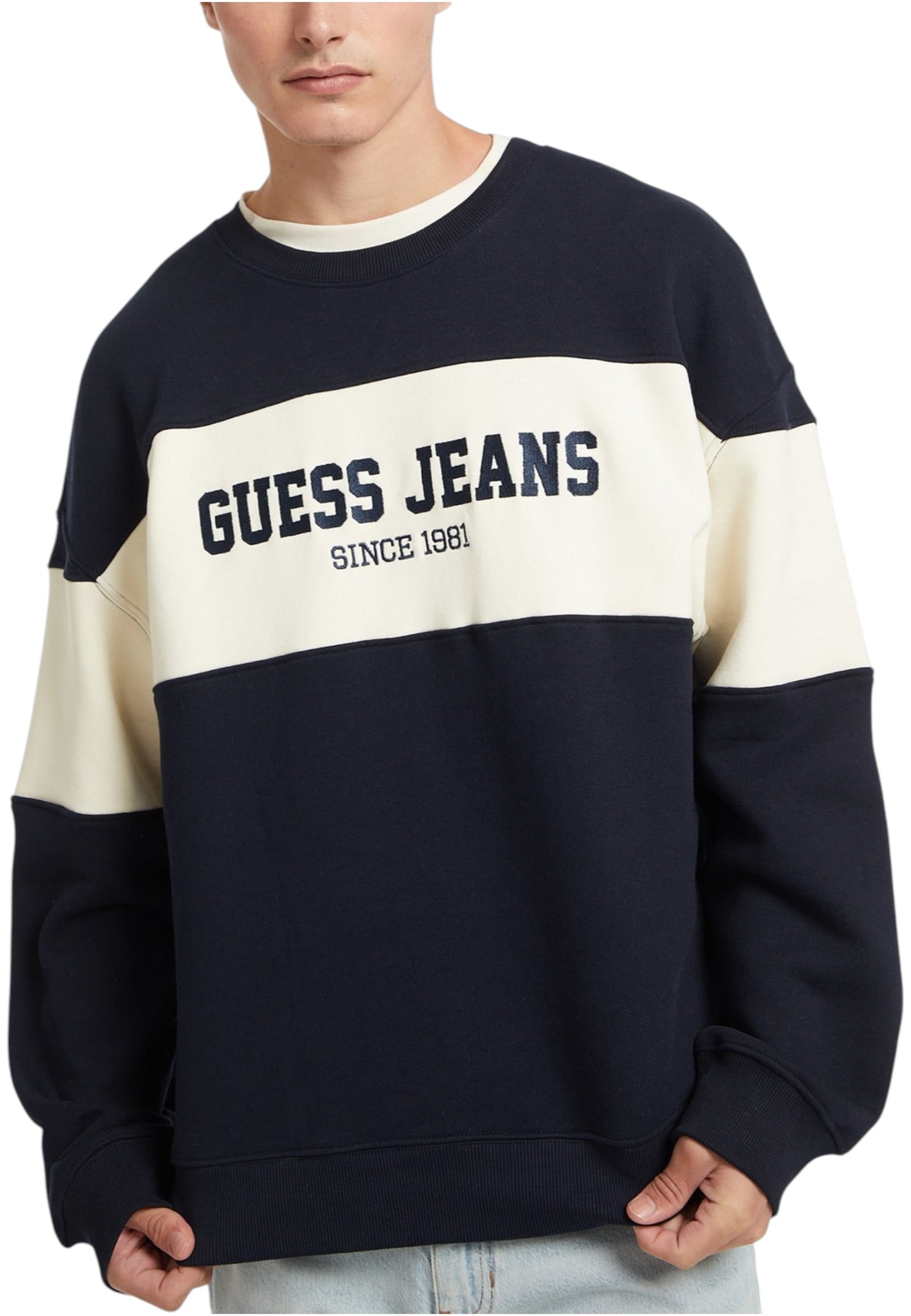 Felpa A Girocollo Uomo Guess  Gj Horizont Stripe M4BQ39K9V31