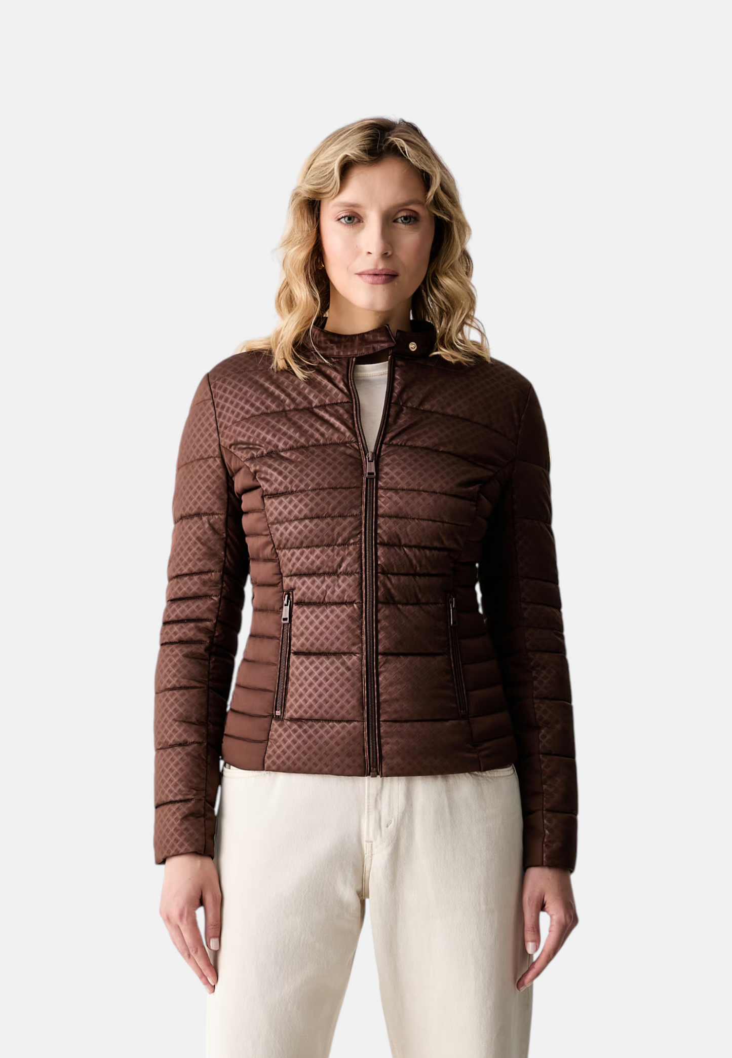 Piumino Corto Donna Guess Logo goffrato New Vona W6YL16W2891