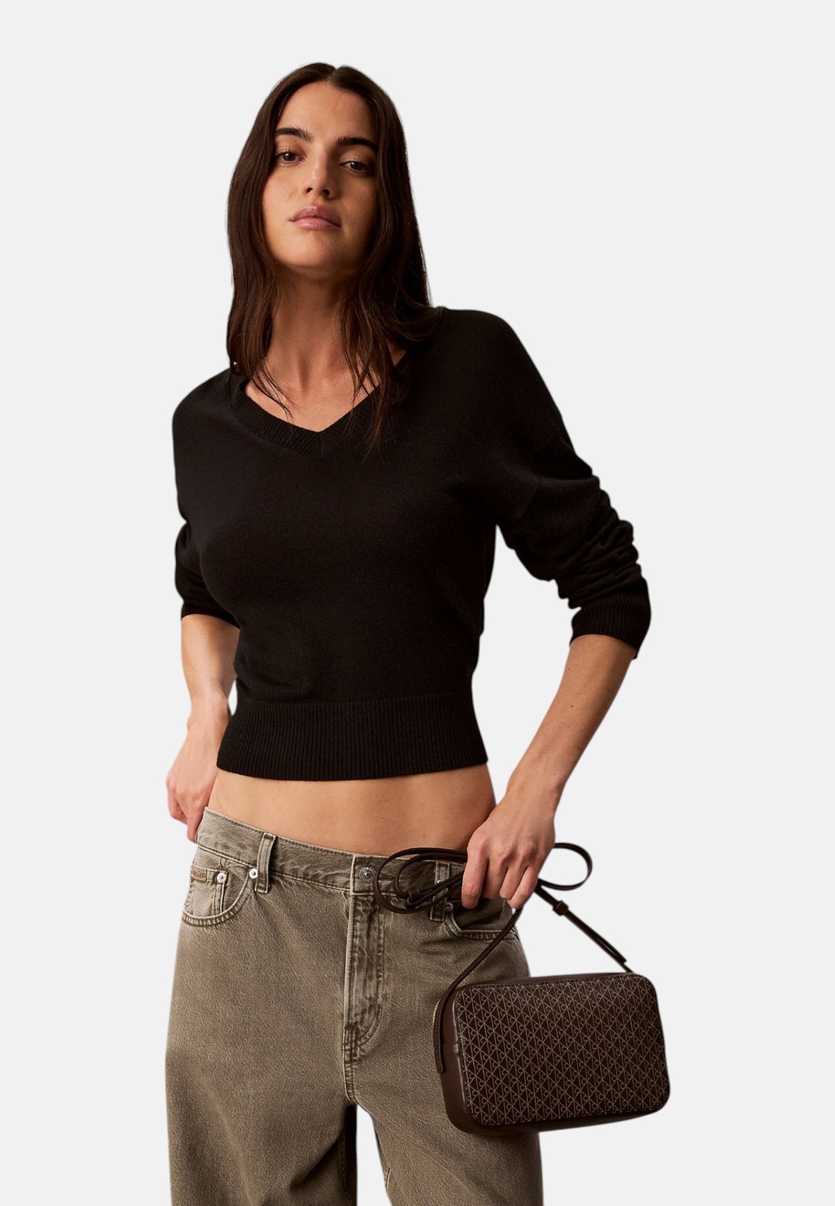 Borsa A Tracolla Donna Calvin klein Aop Elongated Camera Bag Emblem LV04F3268G