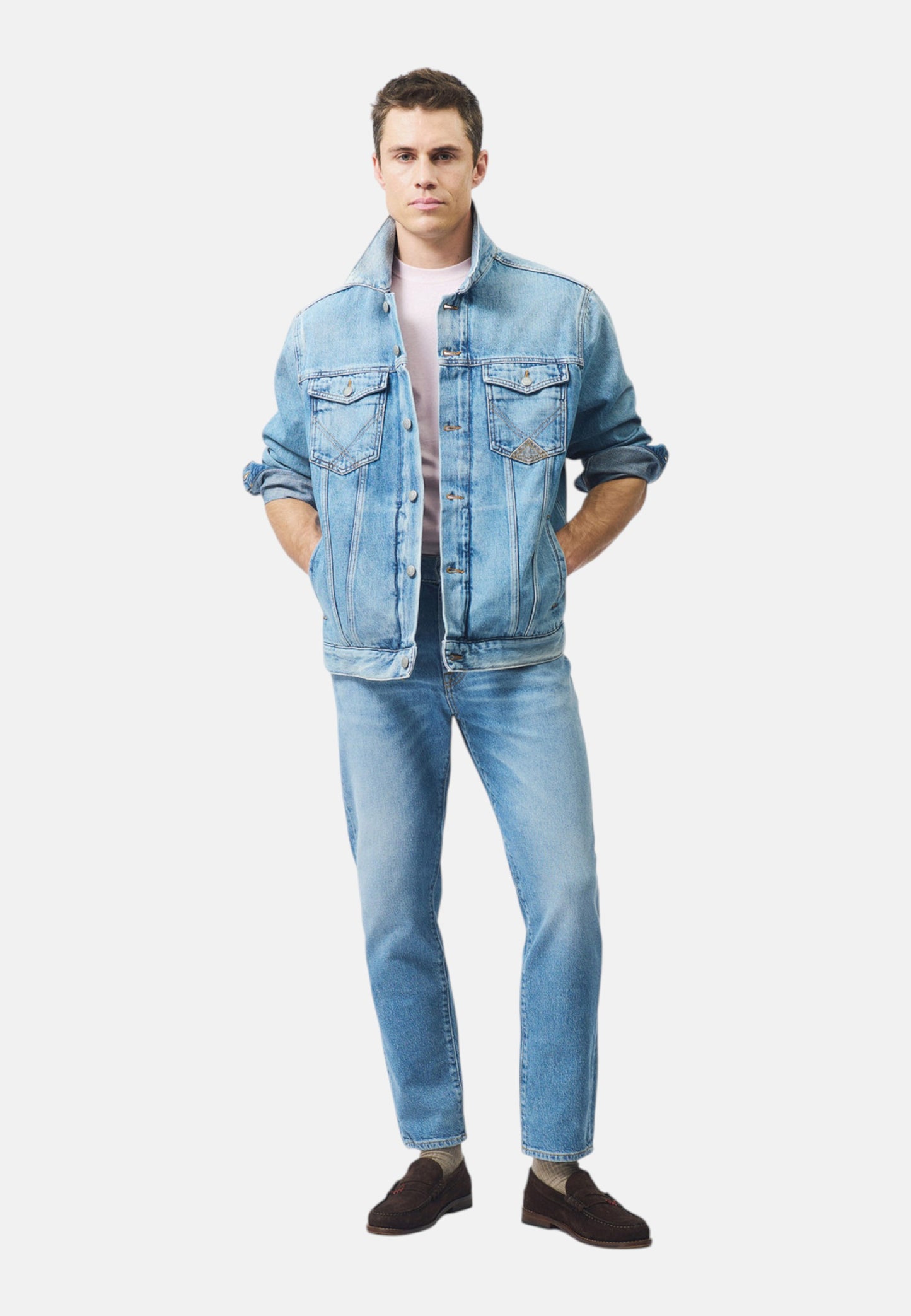 Giacca Leggera Uomo Roy Roger's In Denim Regular trucker RE-SEARCH Bodega RSC008D7403183