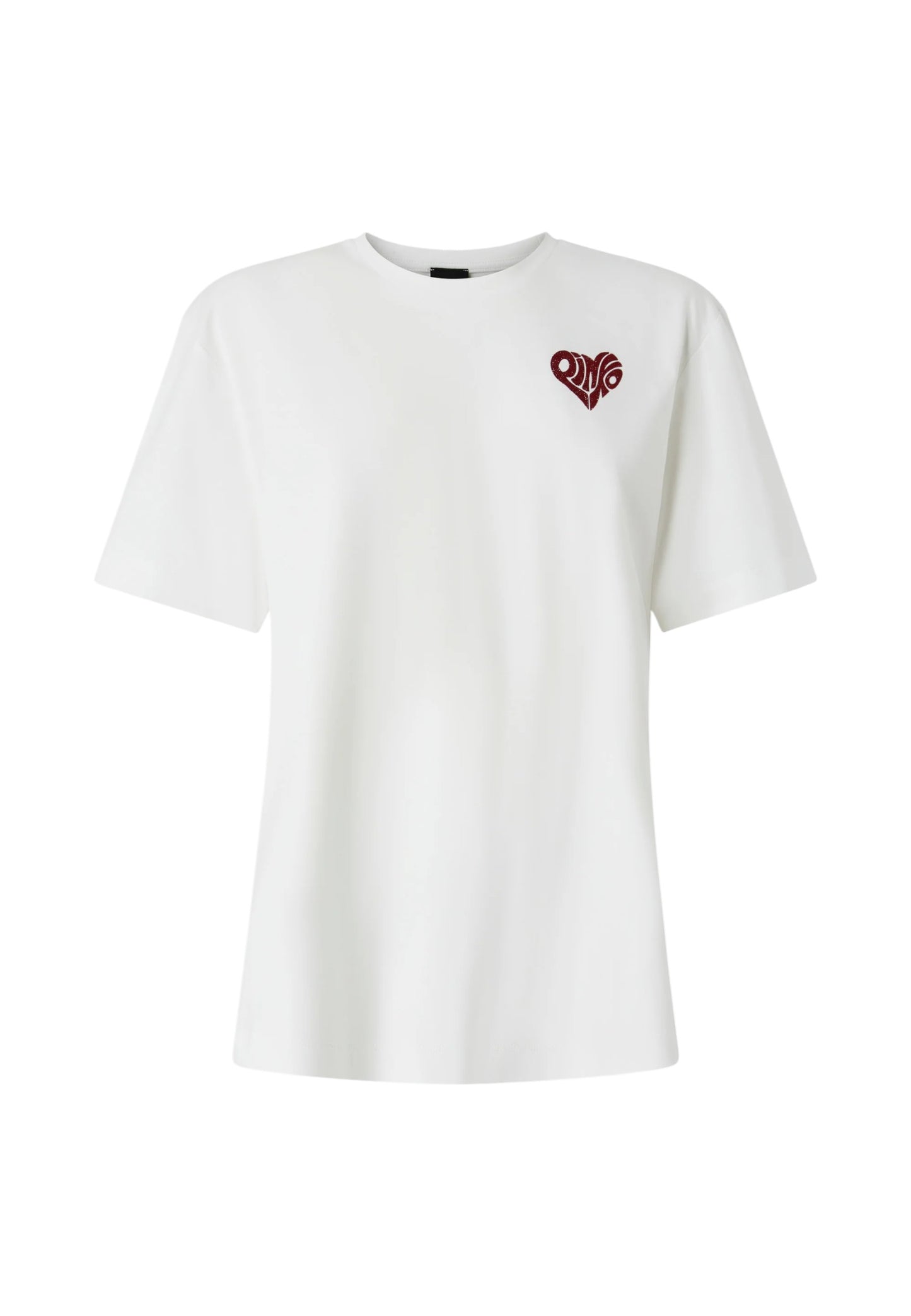 T-Shirt Manica Corta Donna Pinko Con Logo Love Birds Ricamo Strepitoso 105526A33I
