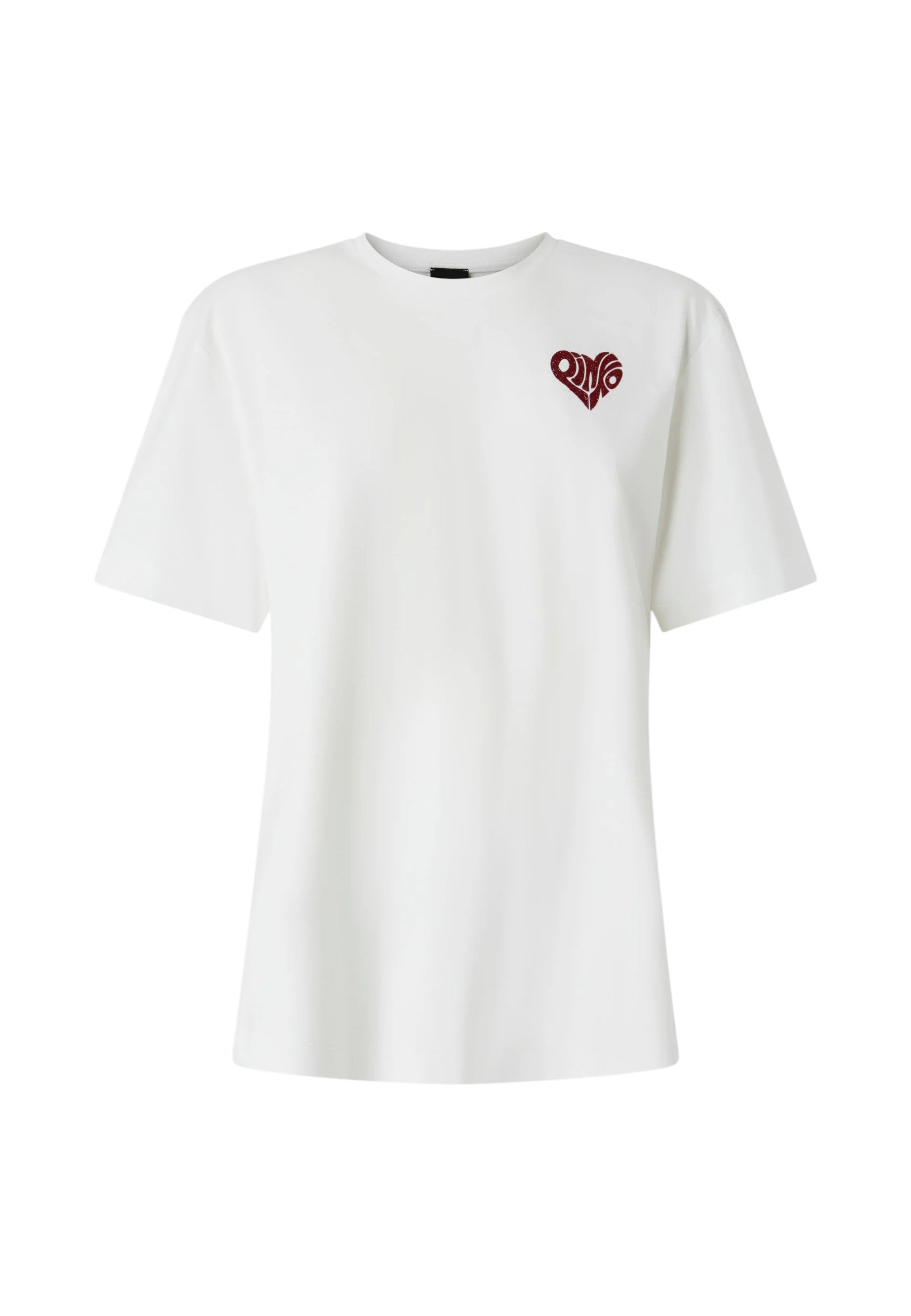 T-Shirt Manica Corta Donna Pinko Con Logo Love Birds Ricamo Strepitoso 105526A33I
